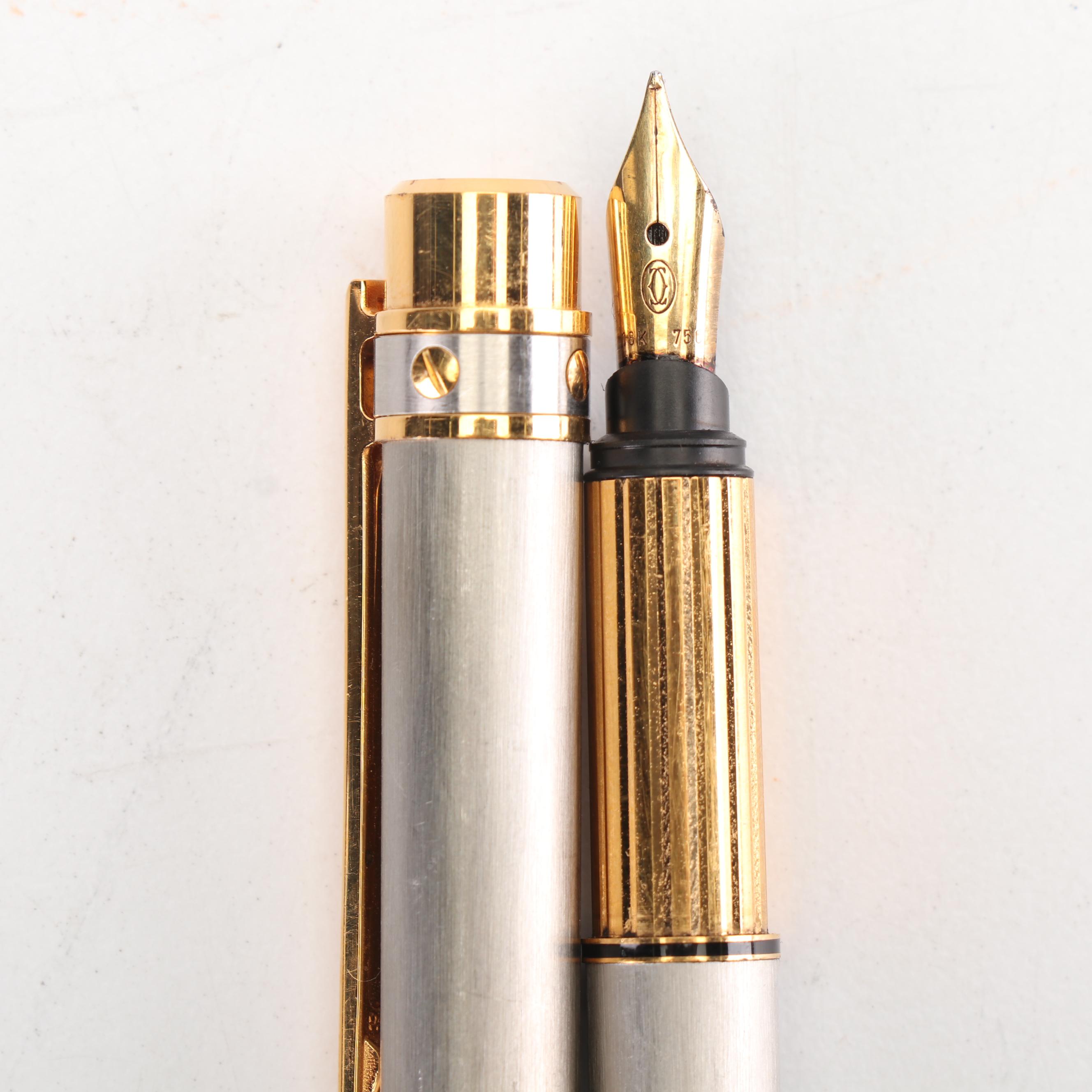 Cartier 18K Gold Accented Fountain Pen