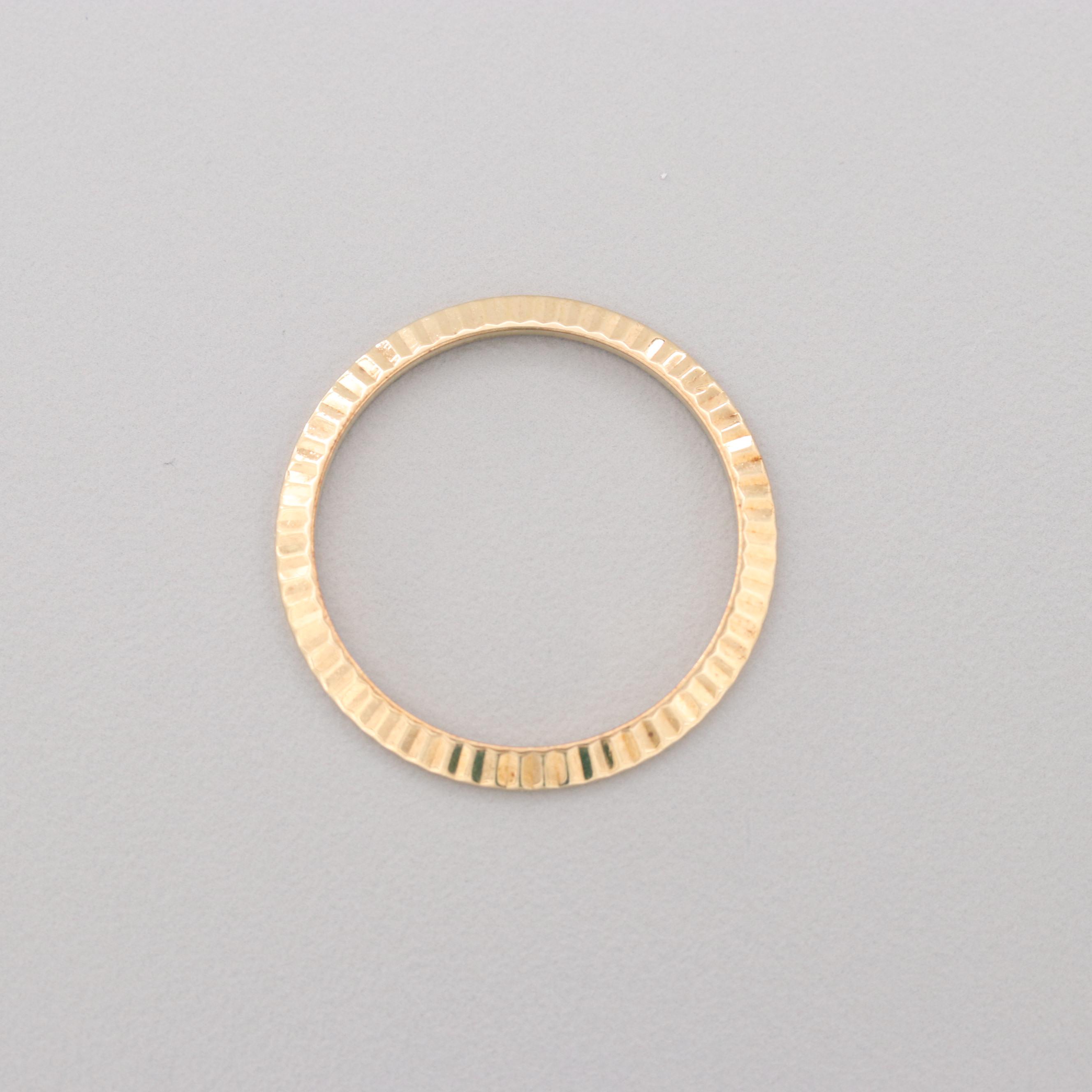 Rolex Oyster Perpetual Dial and 14K Yellow Gold Fluted Bezel