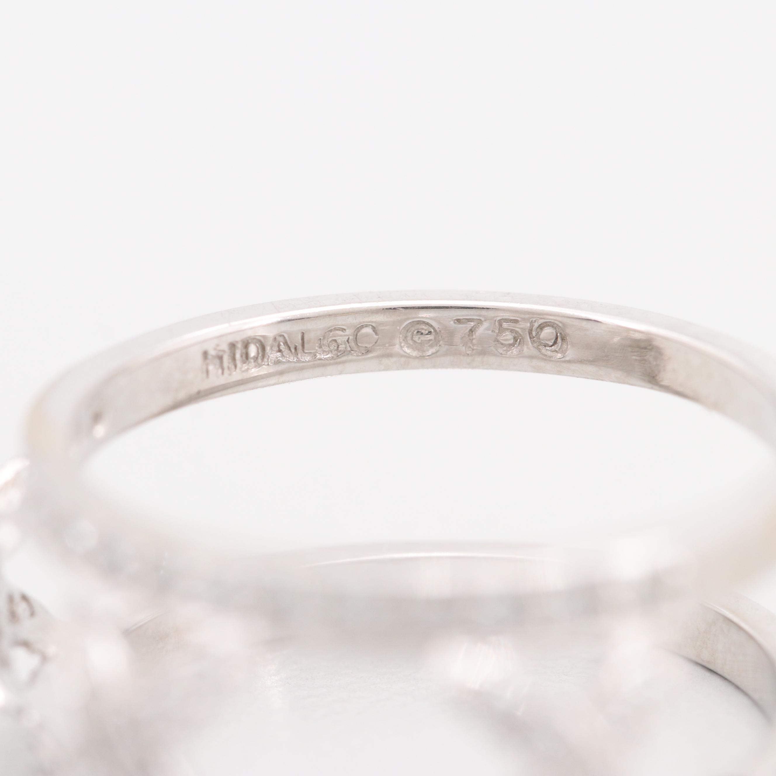 Hidalgo 18K White Gold Diamond and Black Enamel Bands