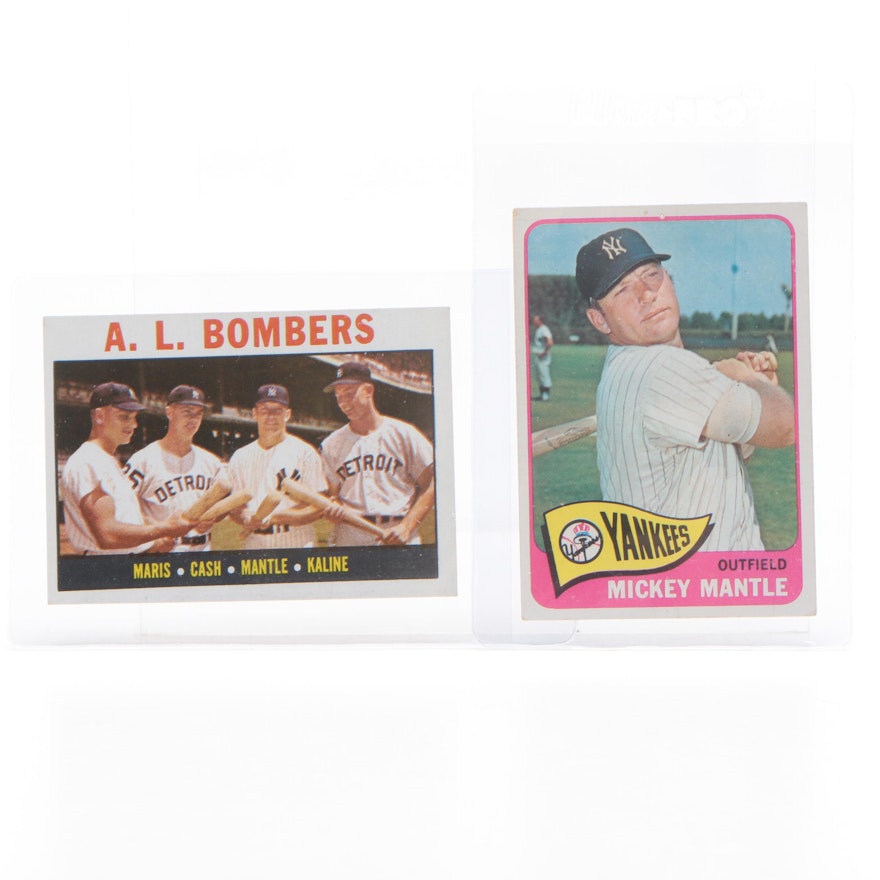 1964 and 1965 Mickey Mantle New York Yankees Topps Baseball Cards