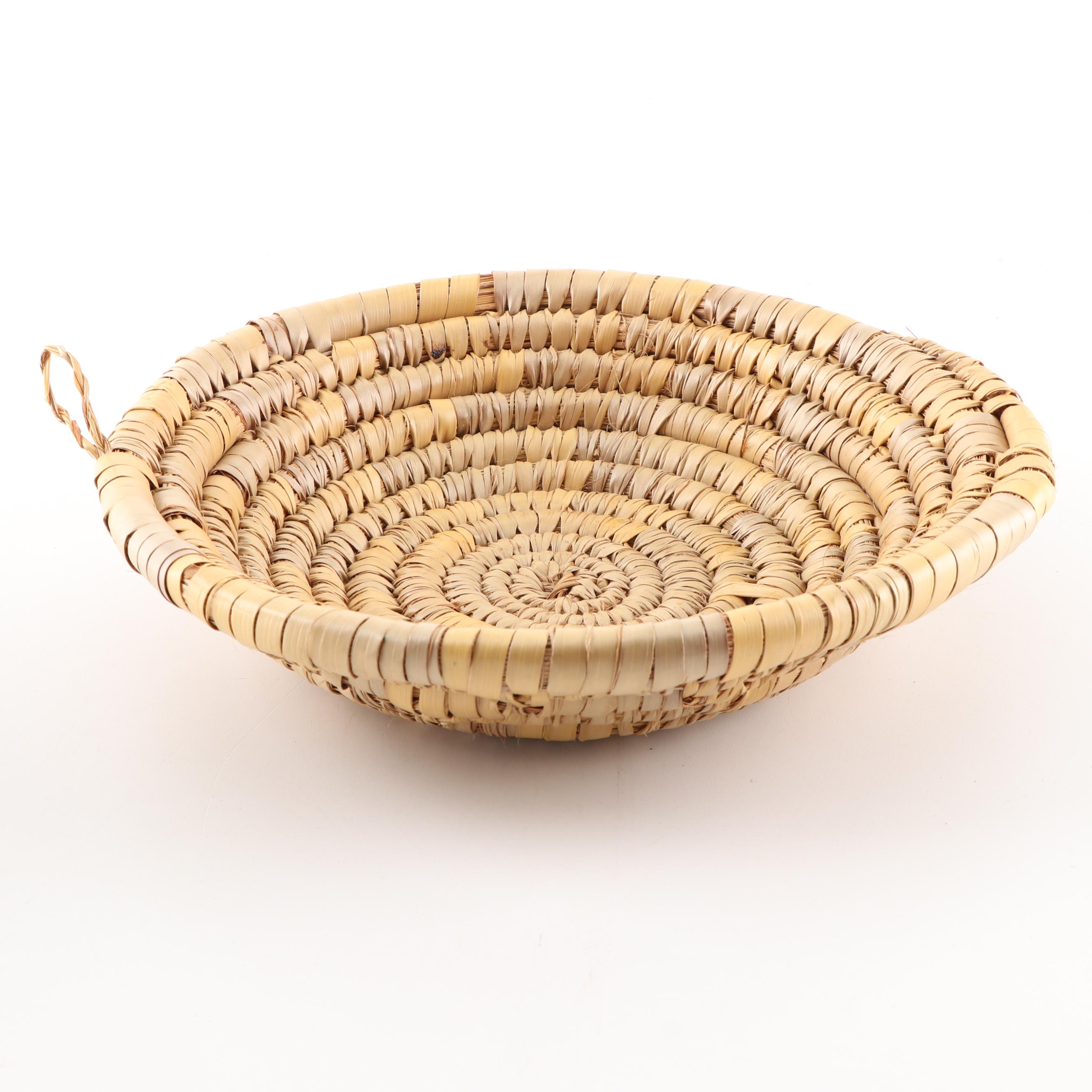 Four Gullah Sweetgrass Basket and Woven Grass Wall Baskets