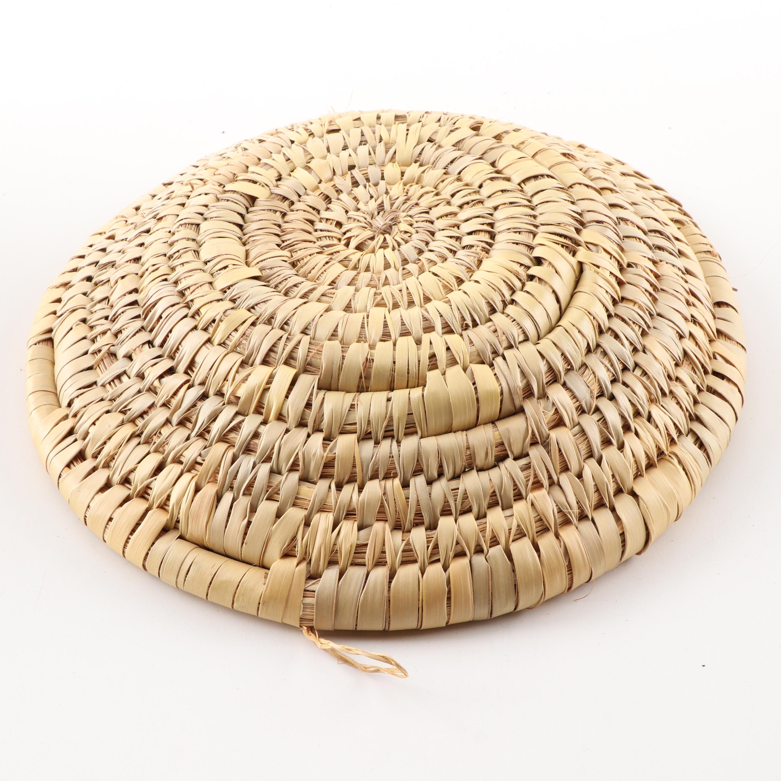 Four Gullah Sweetgrass Basket and Woven Grass Wall Baskets