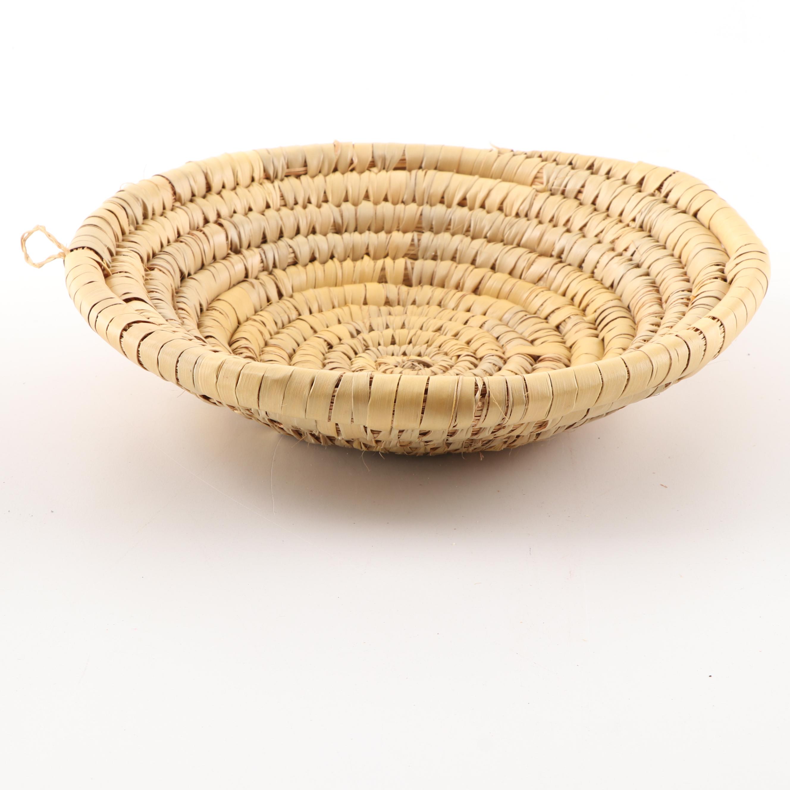 Four Gullah Sweetgrass Basket and Woven Grass Wall Baskets