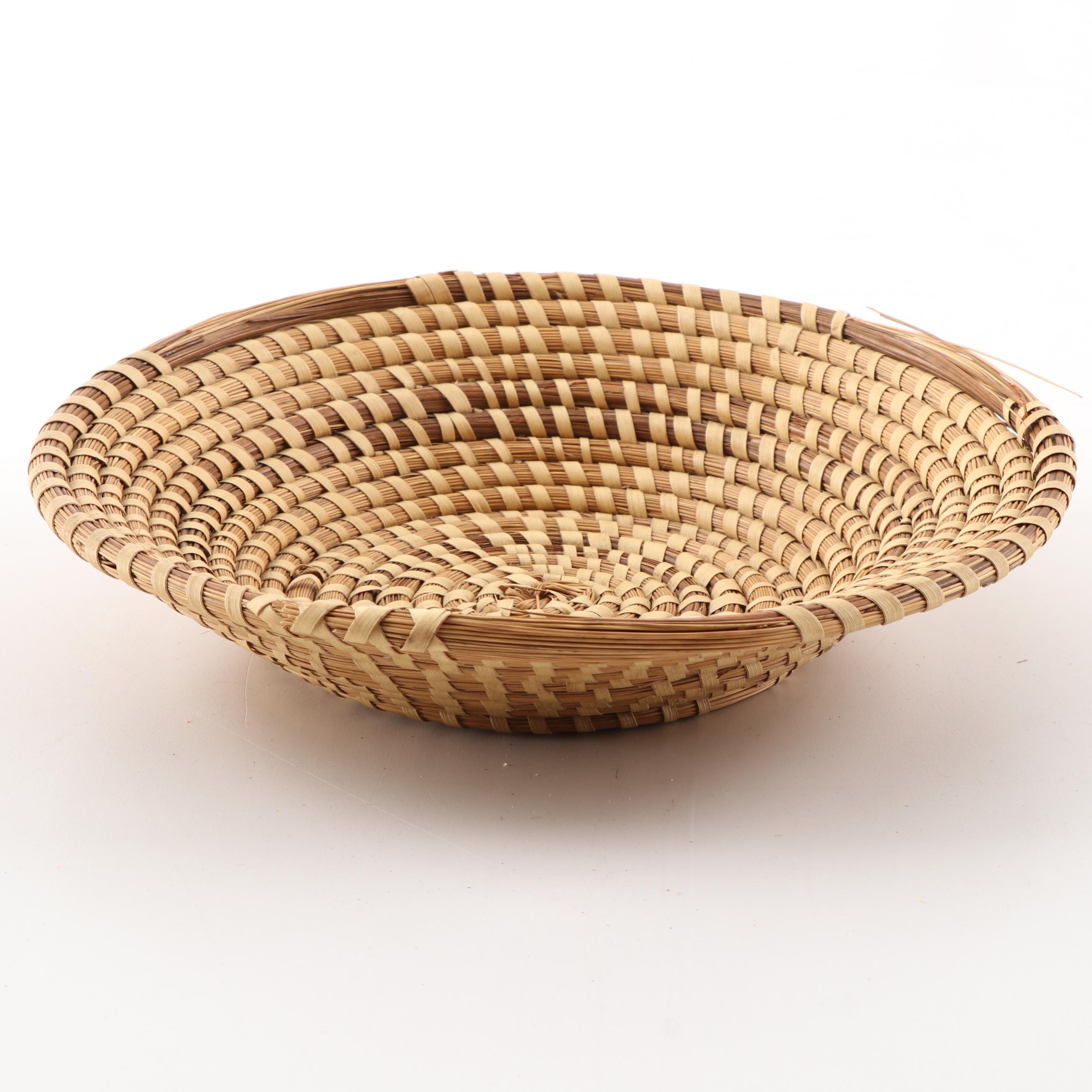 Four Gullah Sweetgrass Basket and Woven Grass Wall Baskets