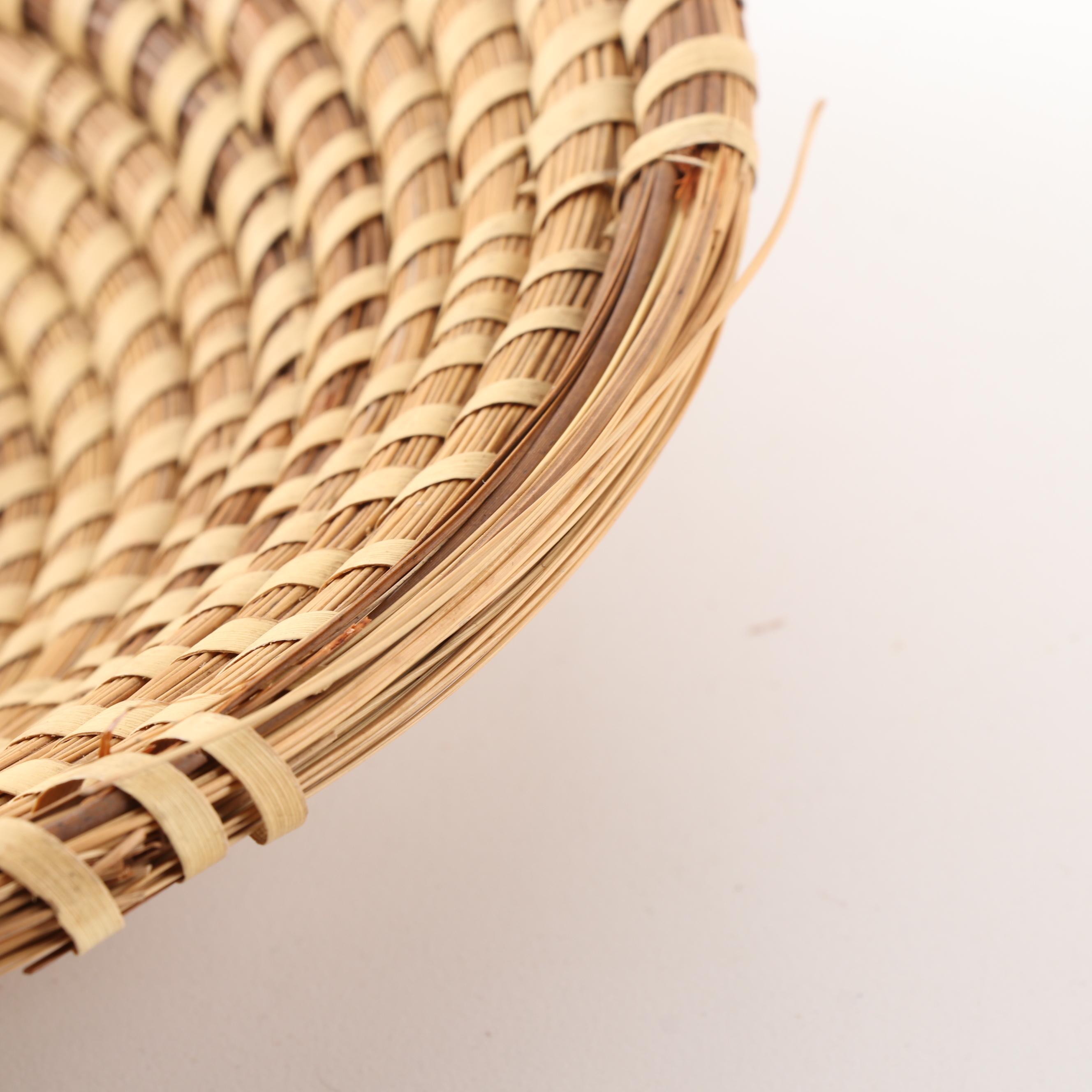 Four Gullah Sweetgrass Basket and Woven Grass Wall Baskets