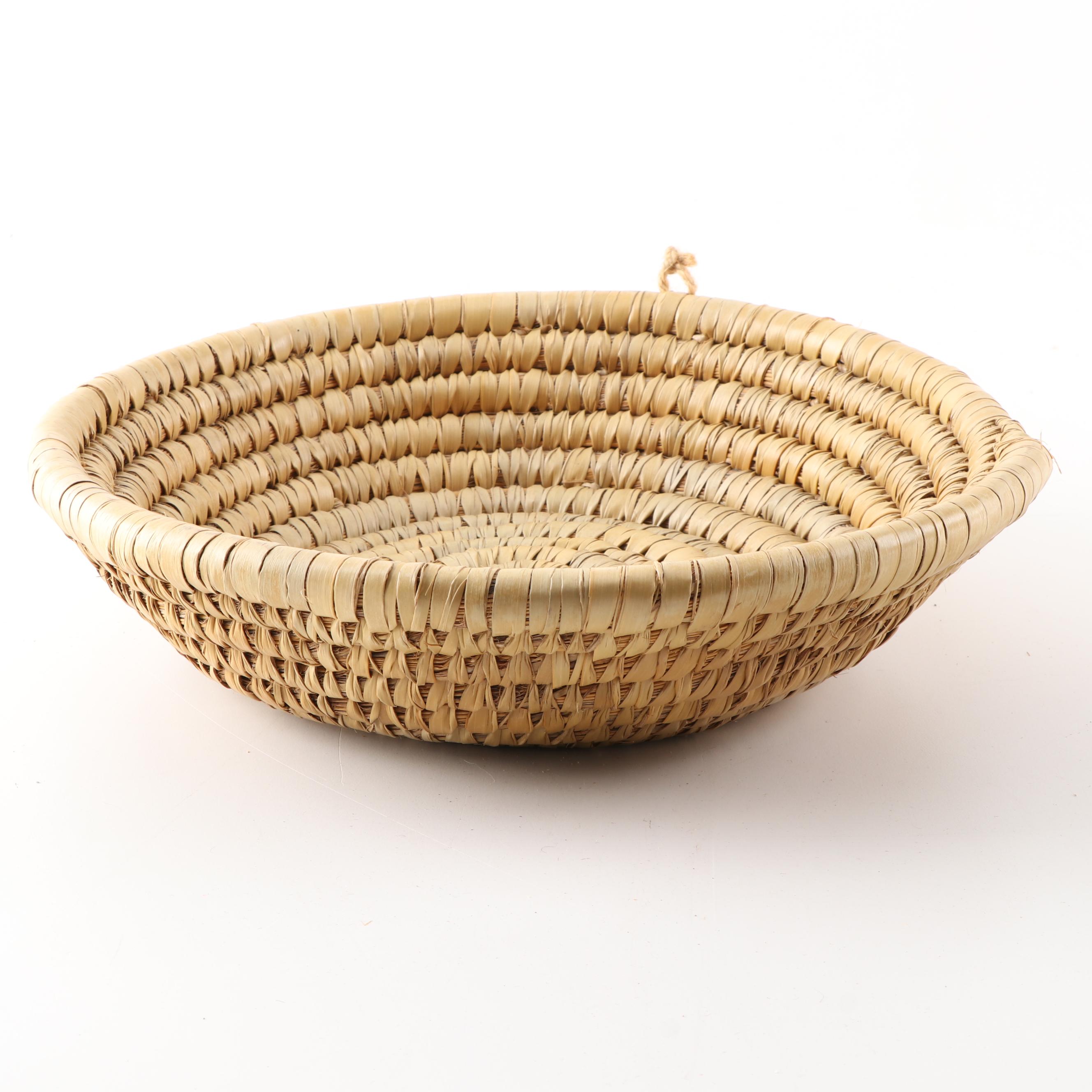 Four Gullah Sweetgrass Basket and Woven Grass Wall Baskets