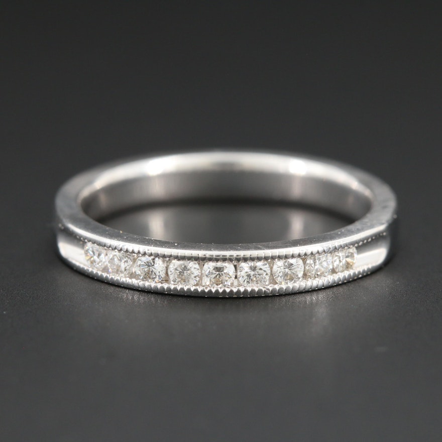 14K White Gold Diamond Band