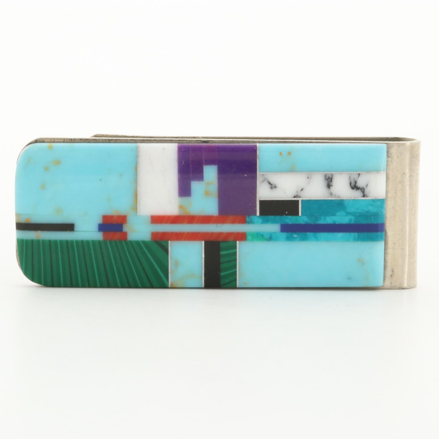 Southwest Style Mosaic Inlay Money Clip