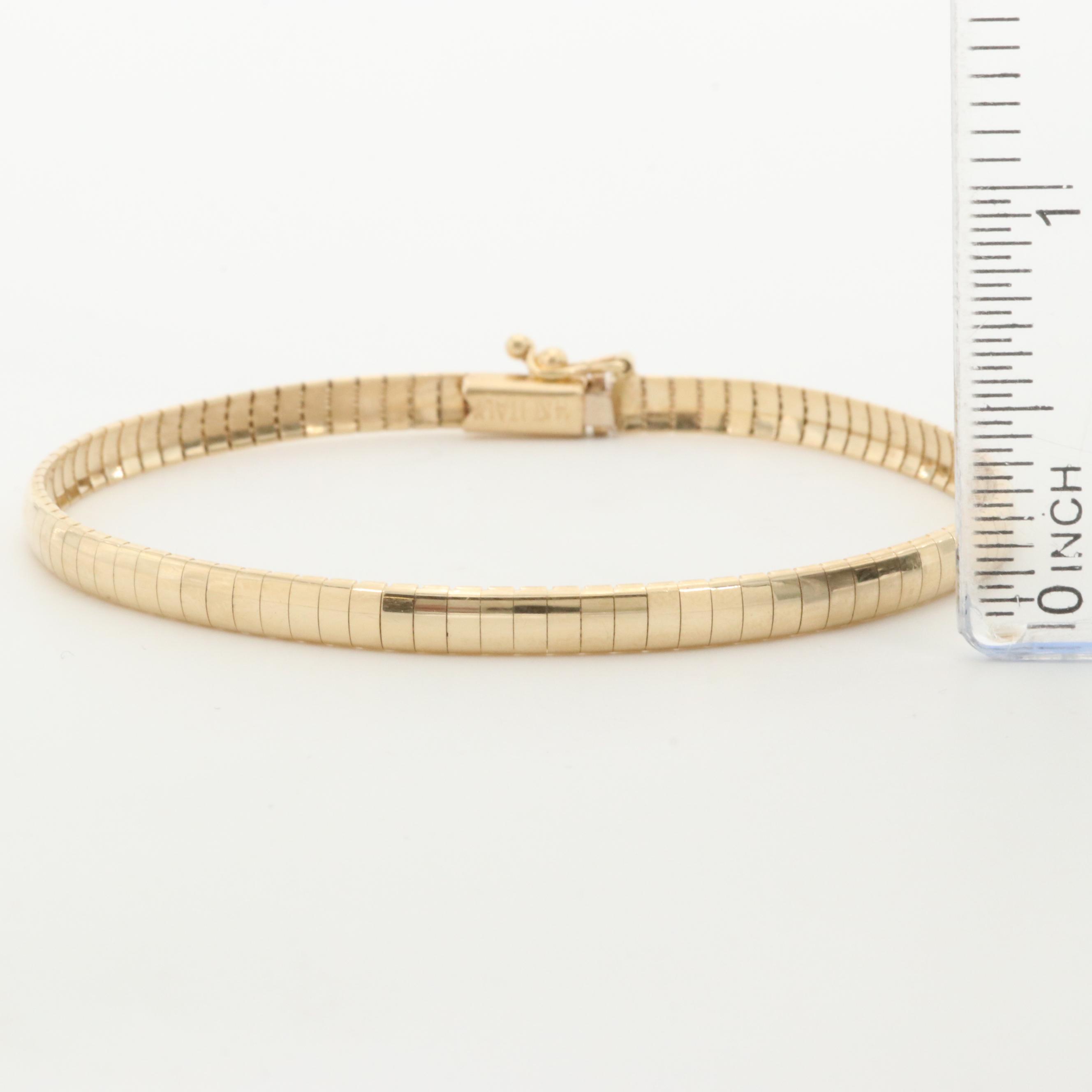 14K Yellow Gold Omega Link Bracelet