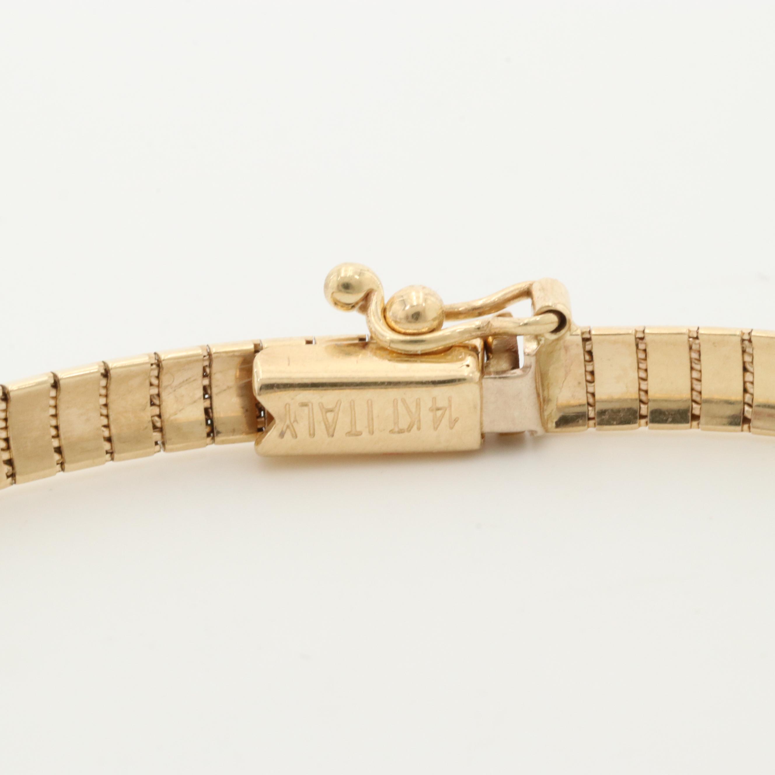 14K Yellow Gold Omega Link Bracelet