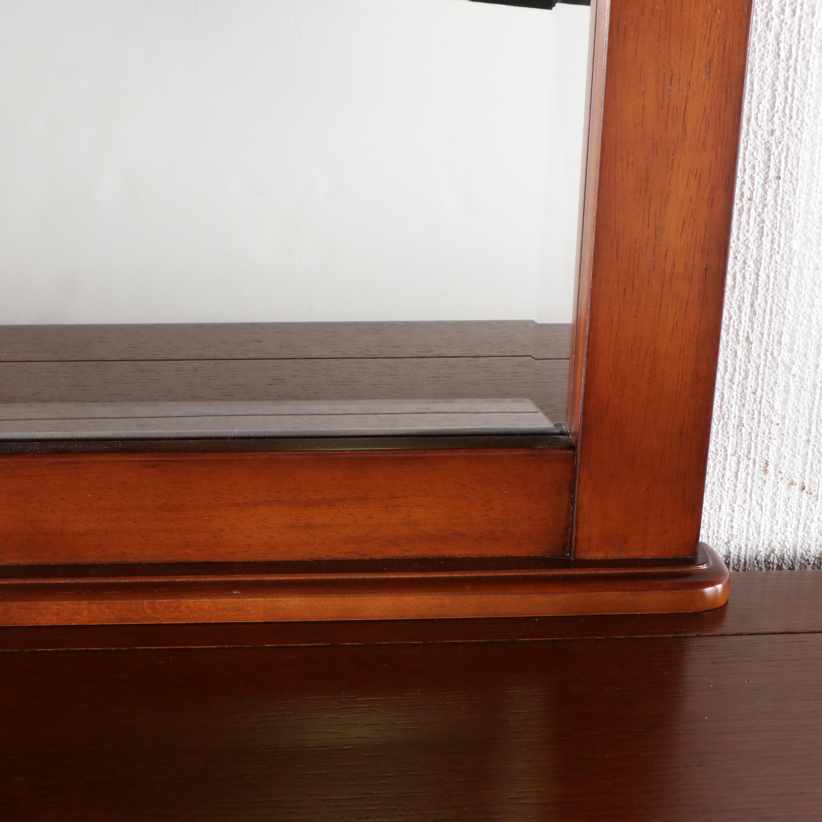 Mission Style Oak Finish Dresser with Mirror, Contemporary