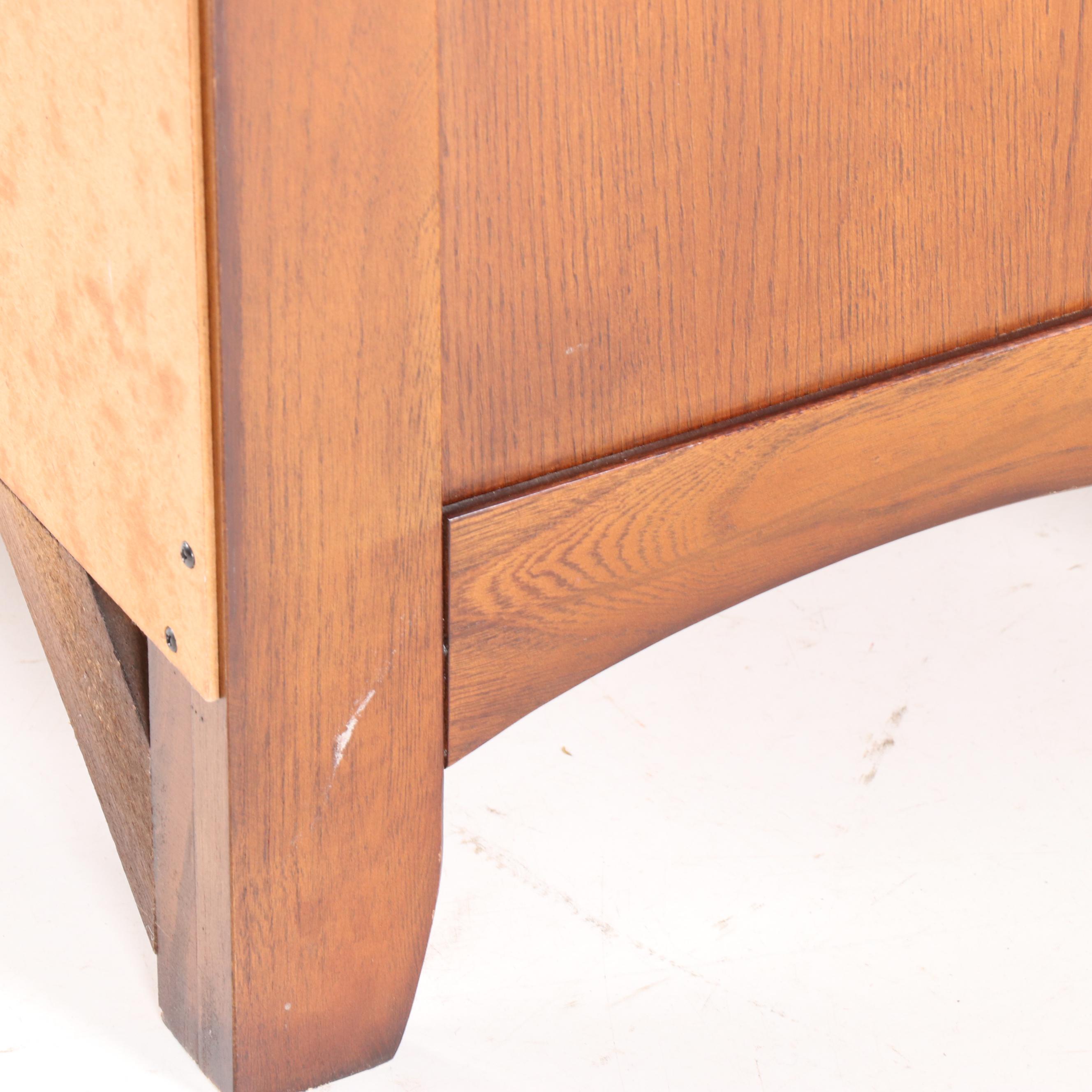 Mission Style Oak Finish Dresser with Mirror, Contemporary