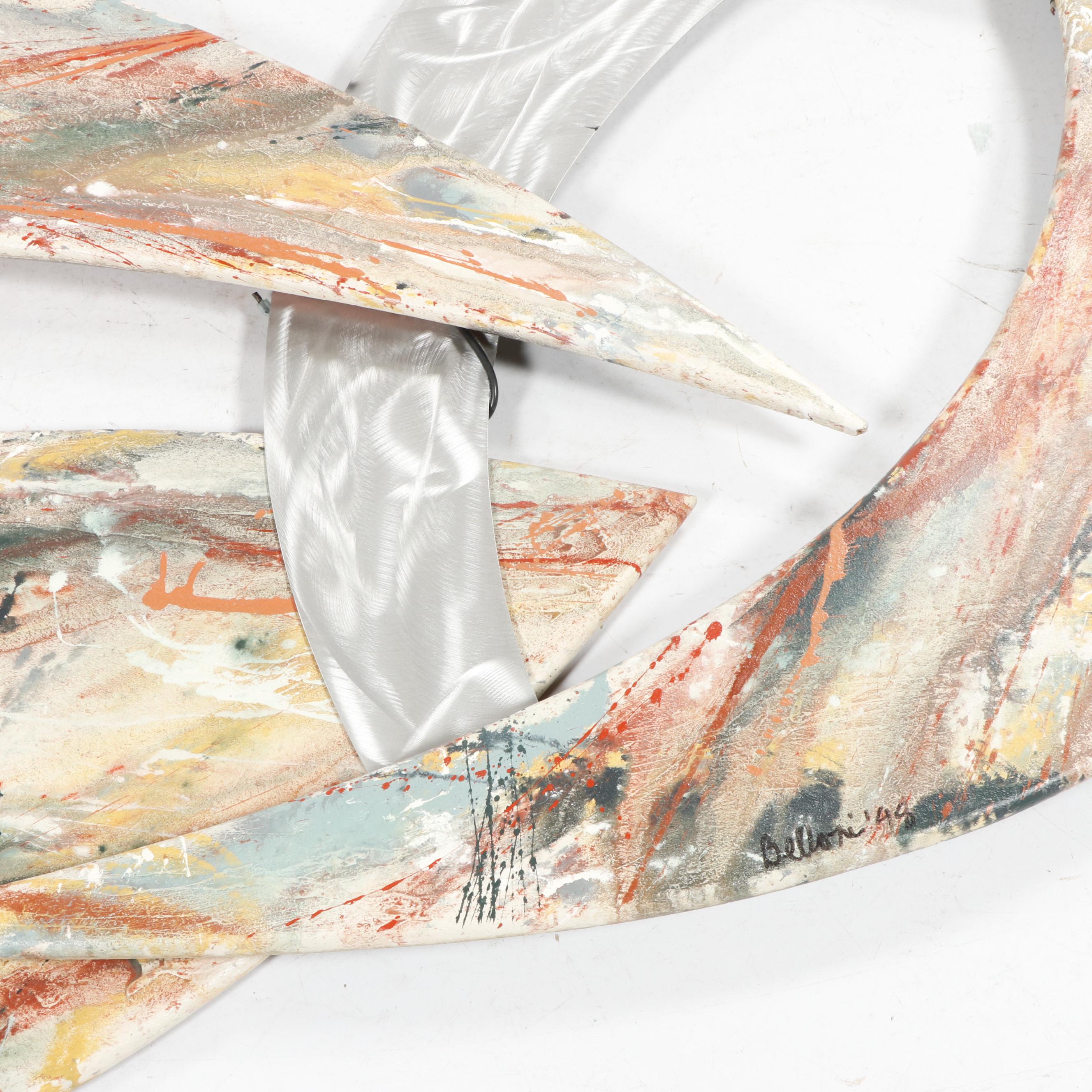 Tom Belloni Abstract Wall Sculpture with Neon