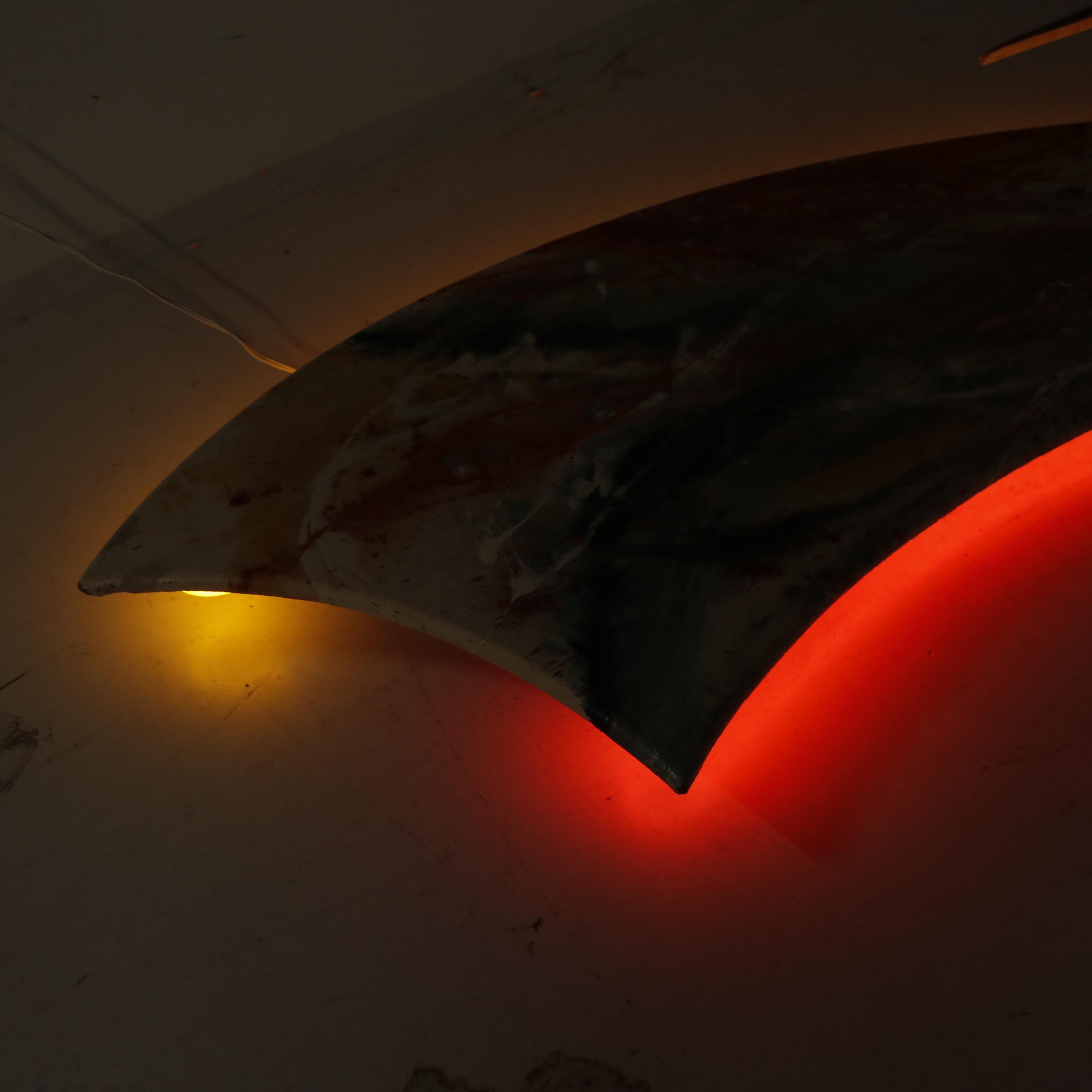 Tom Belloni Abstract Wall Sculpture with Neon