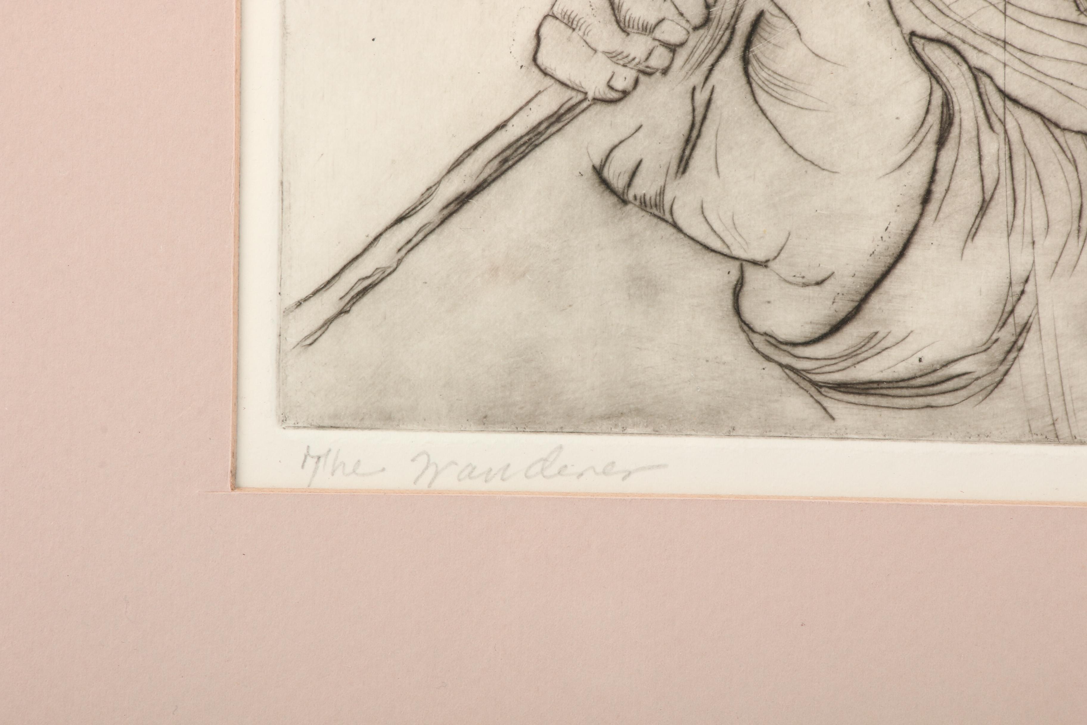 Sophina Coty Etching "The Wanderer"