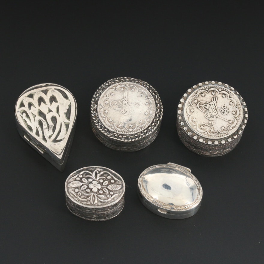 Vintage 900 and Sterling Silver Pill Boxes