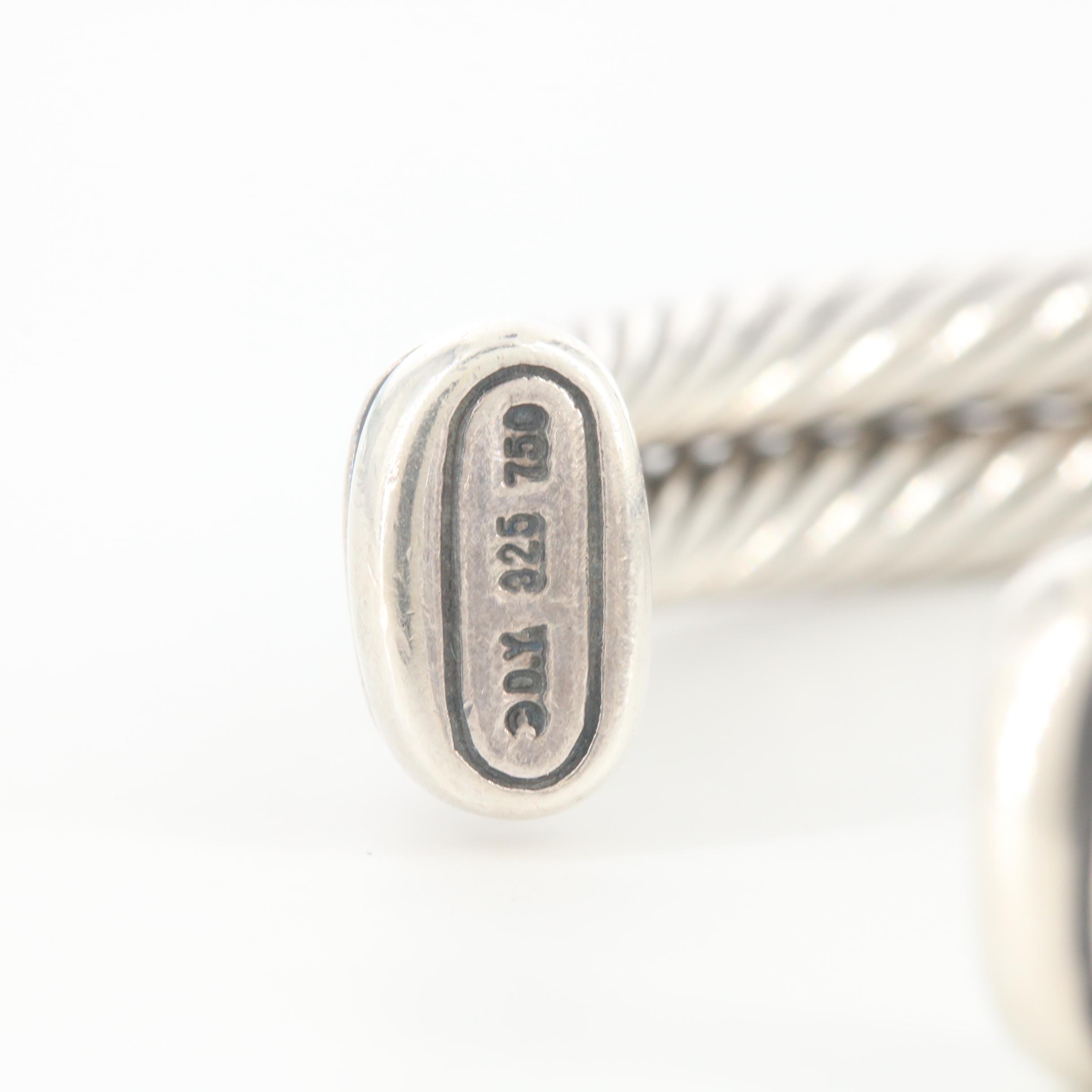 David Yurman Cable Collection Sterling Topaz Bracelet and 14K Gold Accents