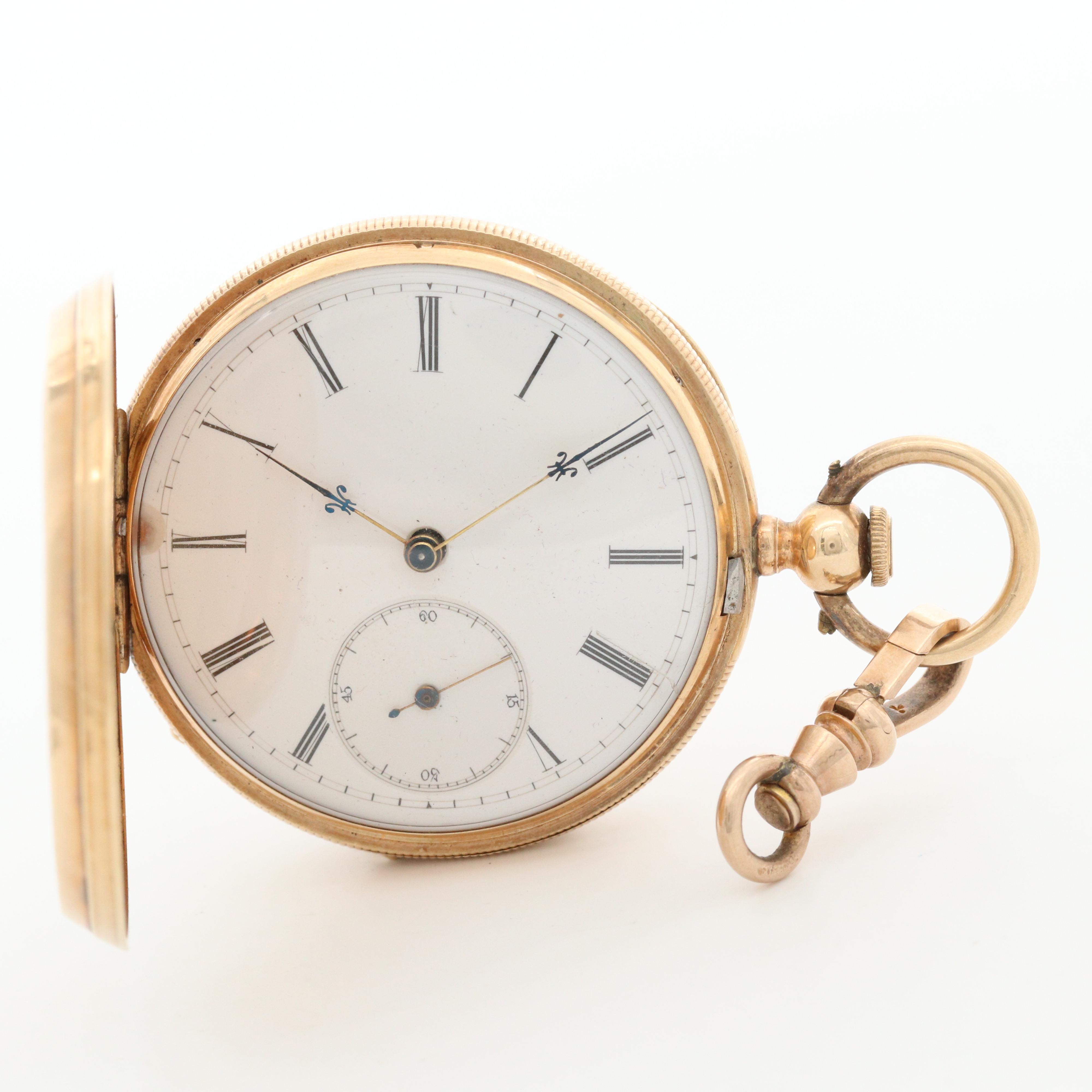 Antique H. Montandon 14K Gold Swiss Hunter Case Pocket Watch