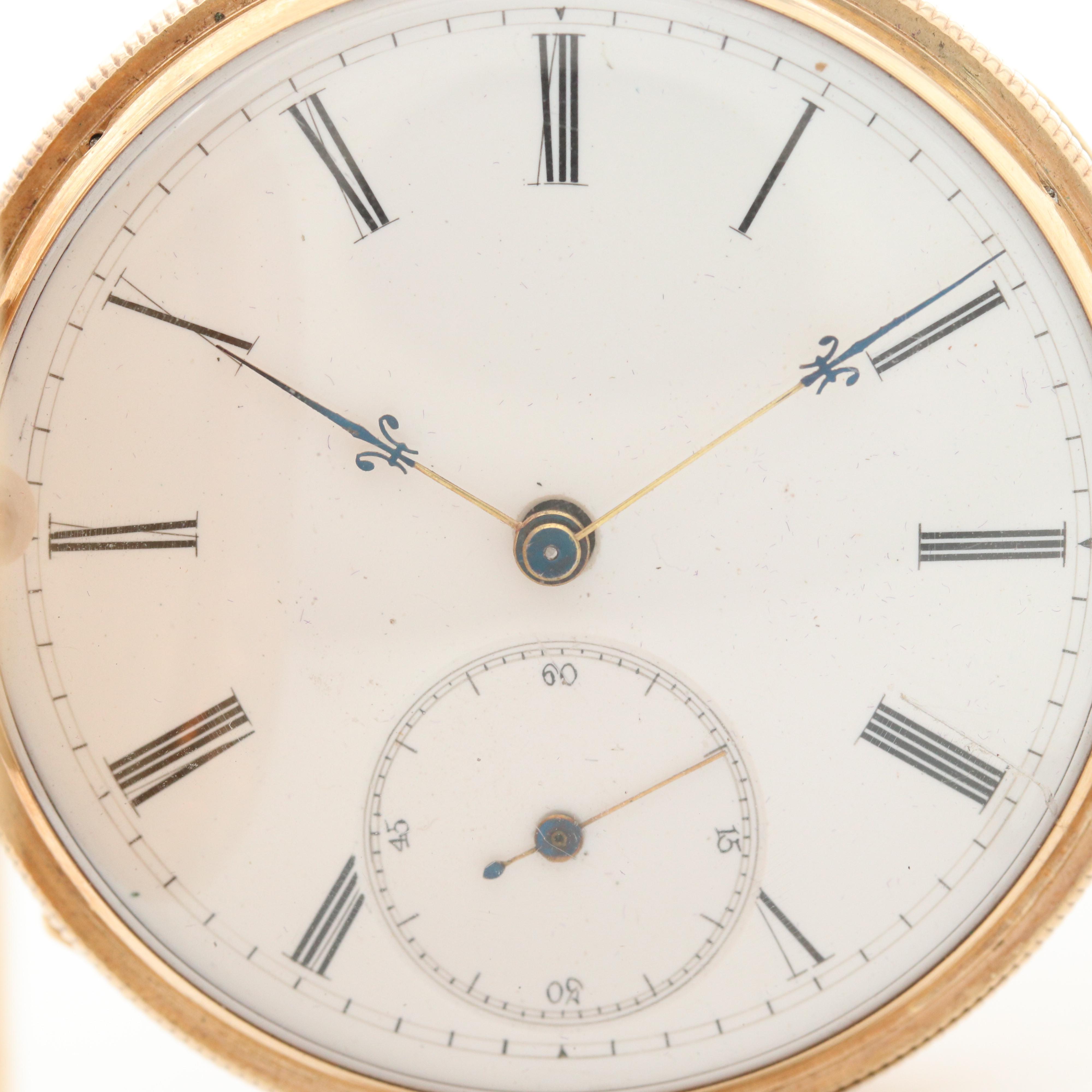 Antique H. Montandon 14K Gold Swiss Hunter Case Pocket Watch