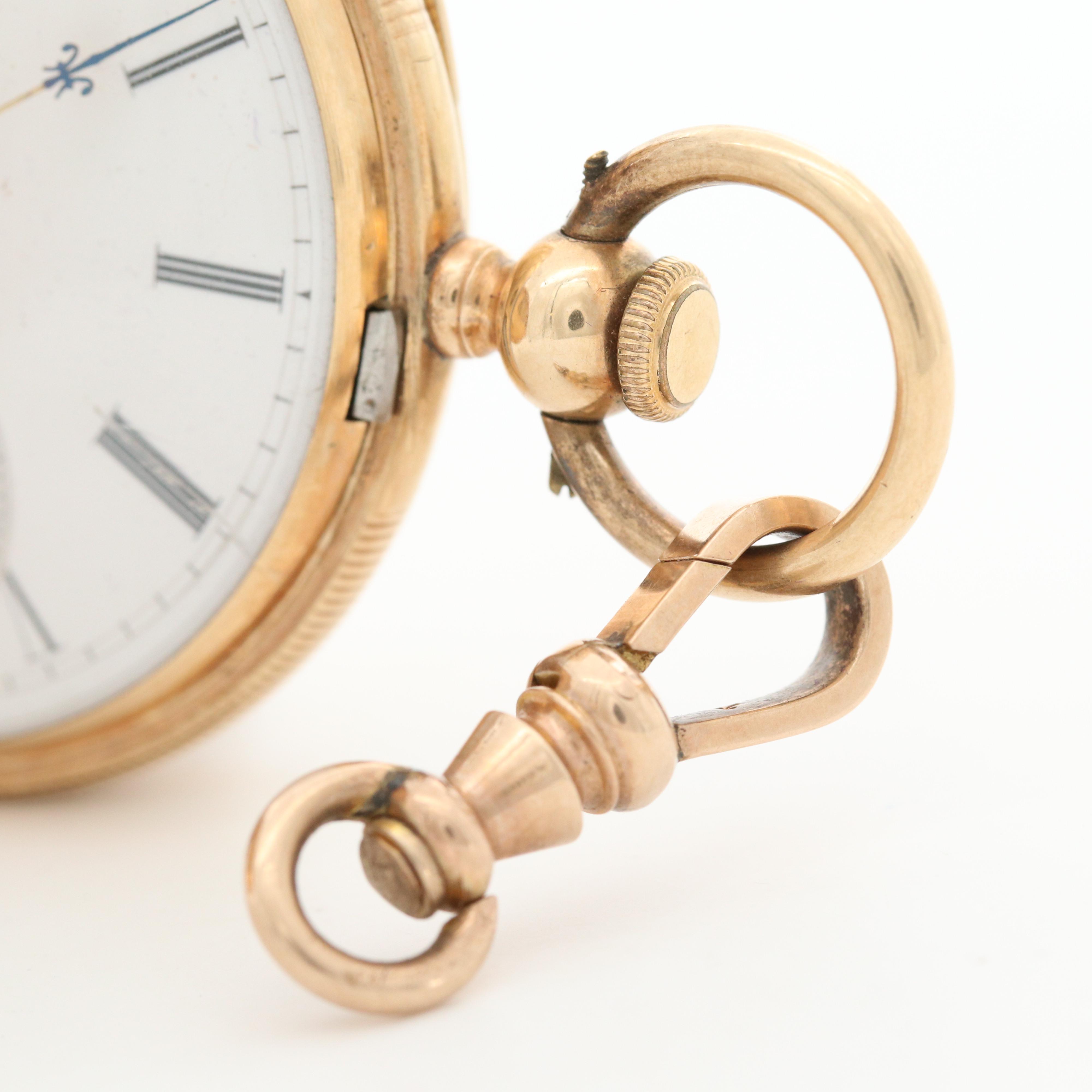 Antique H. Montandon 14K Gold Swiss Hunter Case Pocket Watch