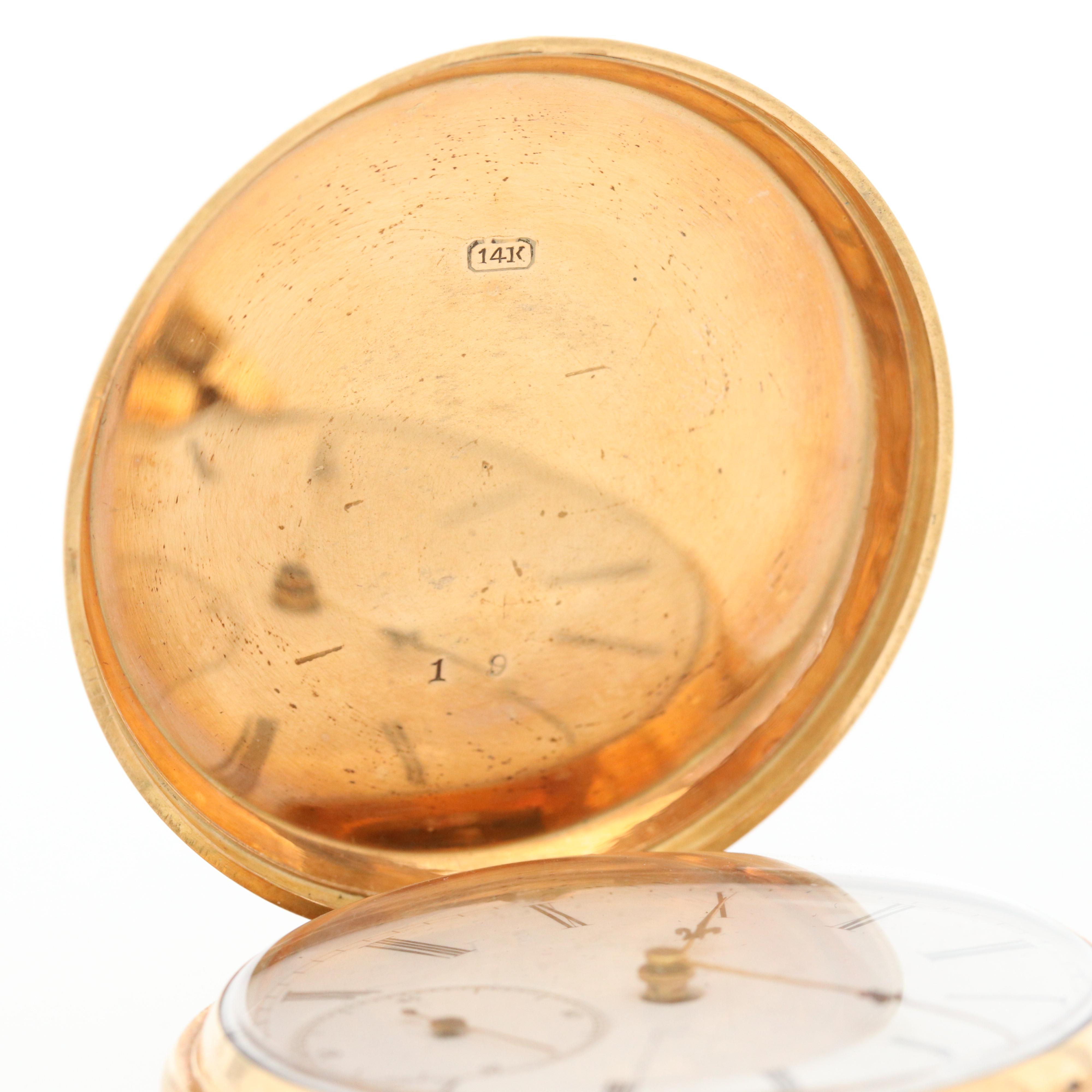 Antique H. Montandon 14K Gold Swiss Hunter Case Pocket Watch