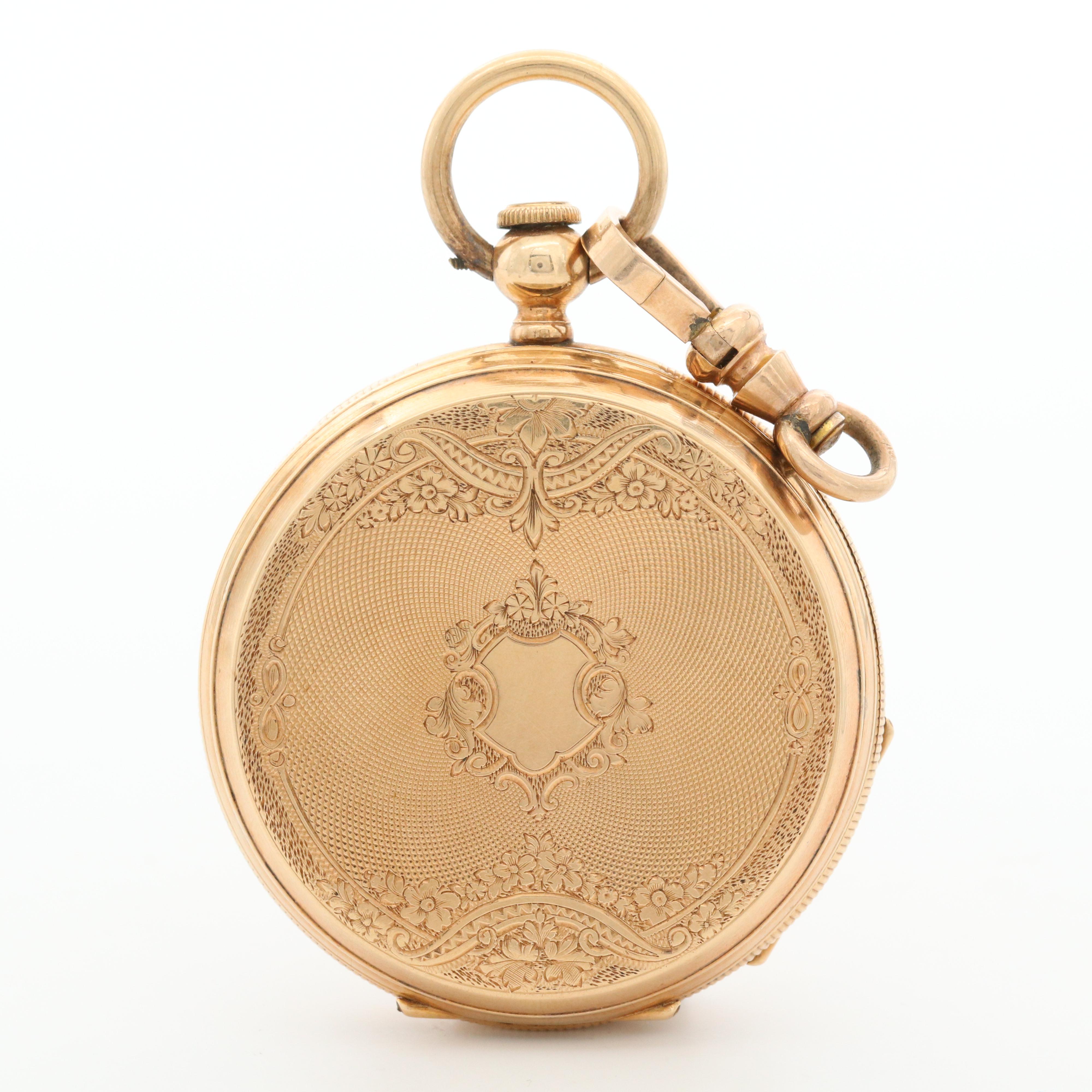 Antique H. Montandon 14K Gold Swiss Hunter Case Pocket Watch