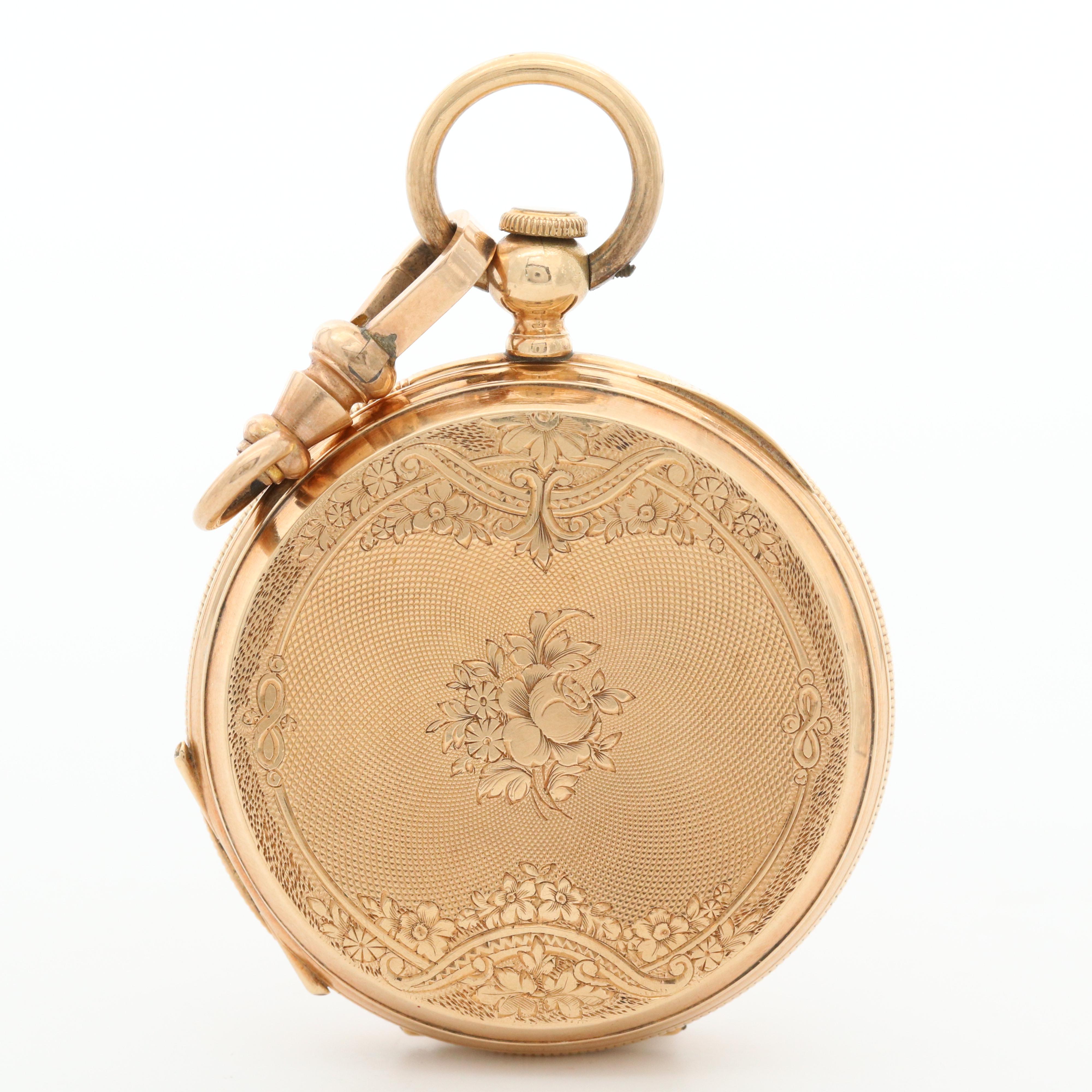Antique H. Montandon 14K Gold Swiss Hunter Case Pocket Watch