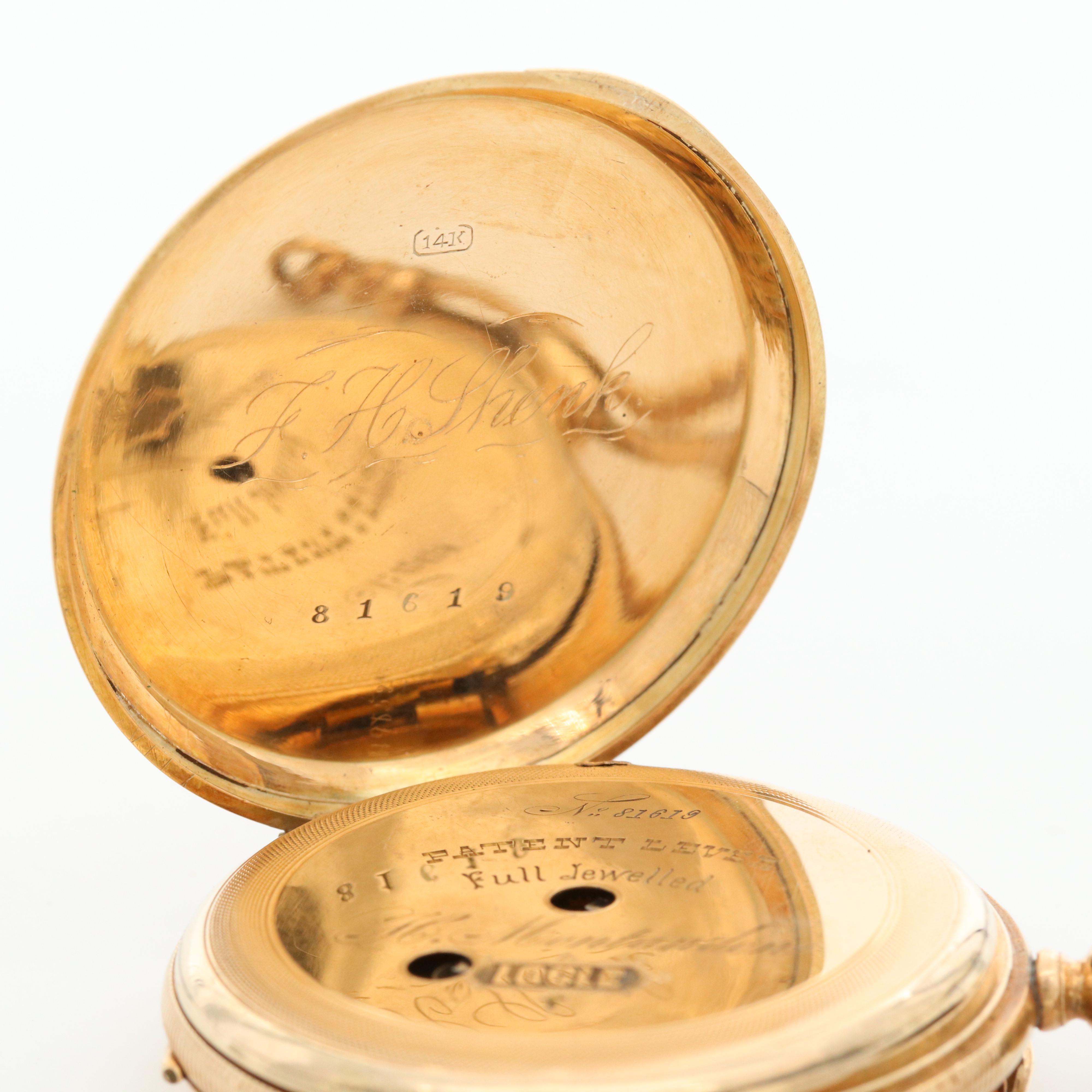 Antique H. Montandon 14K Gold Swiss Hunter Case Pocket Watch