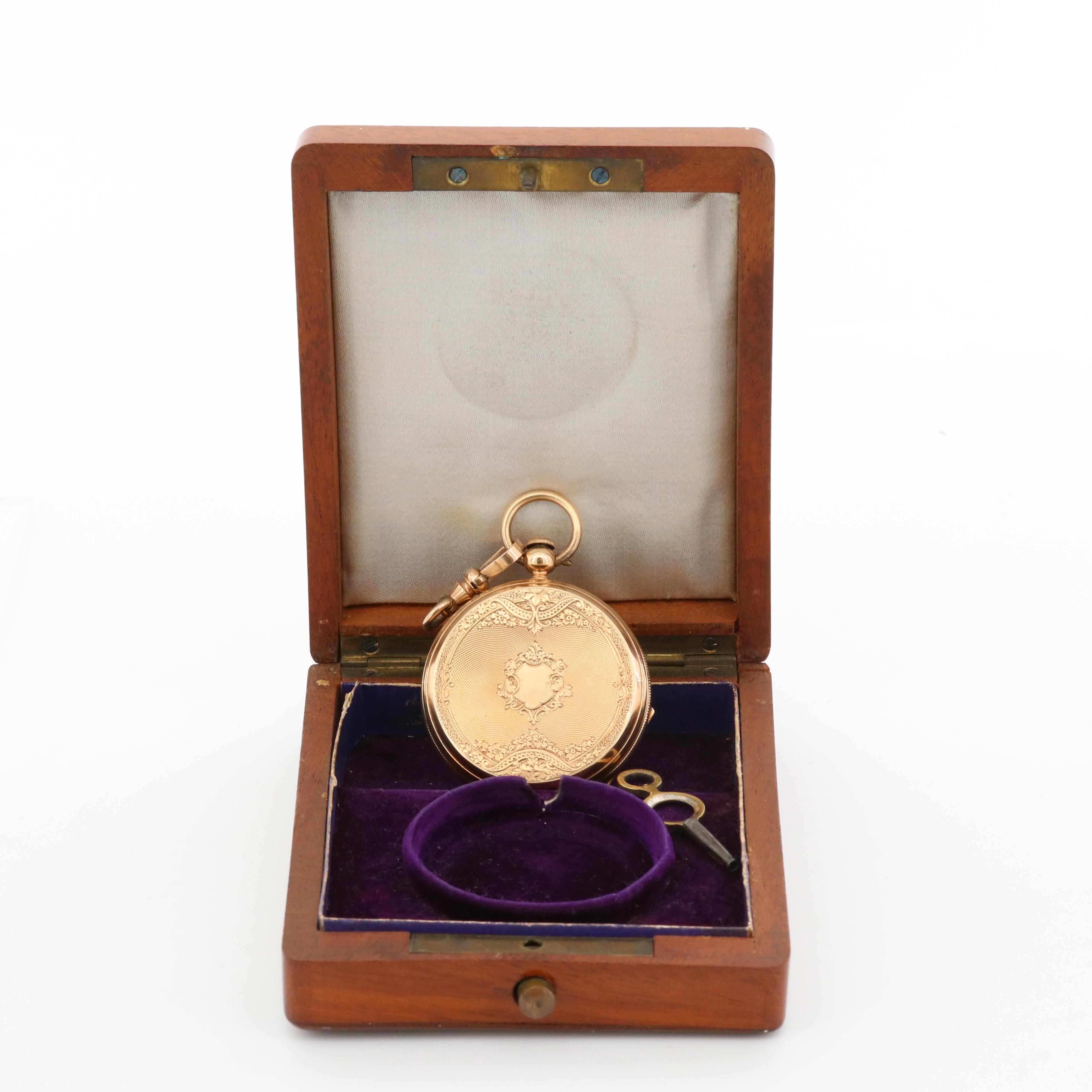 Antique H. Montandon 14K Gold Swiss Hunter Case Pocket Watch