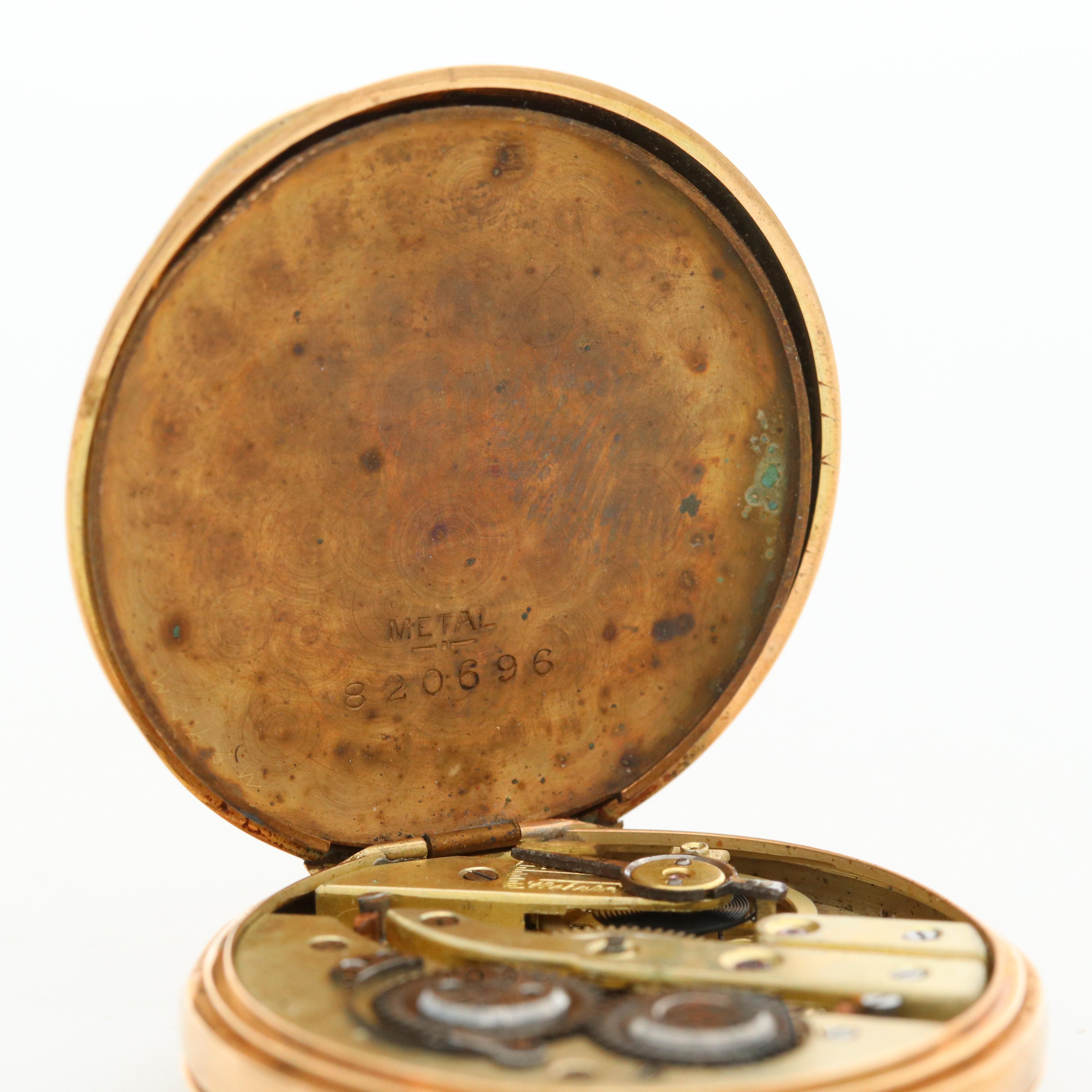 Antique Invicta 14K Gold Hunter Case Pocket Watch