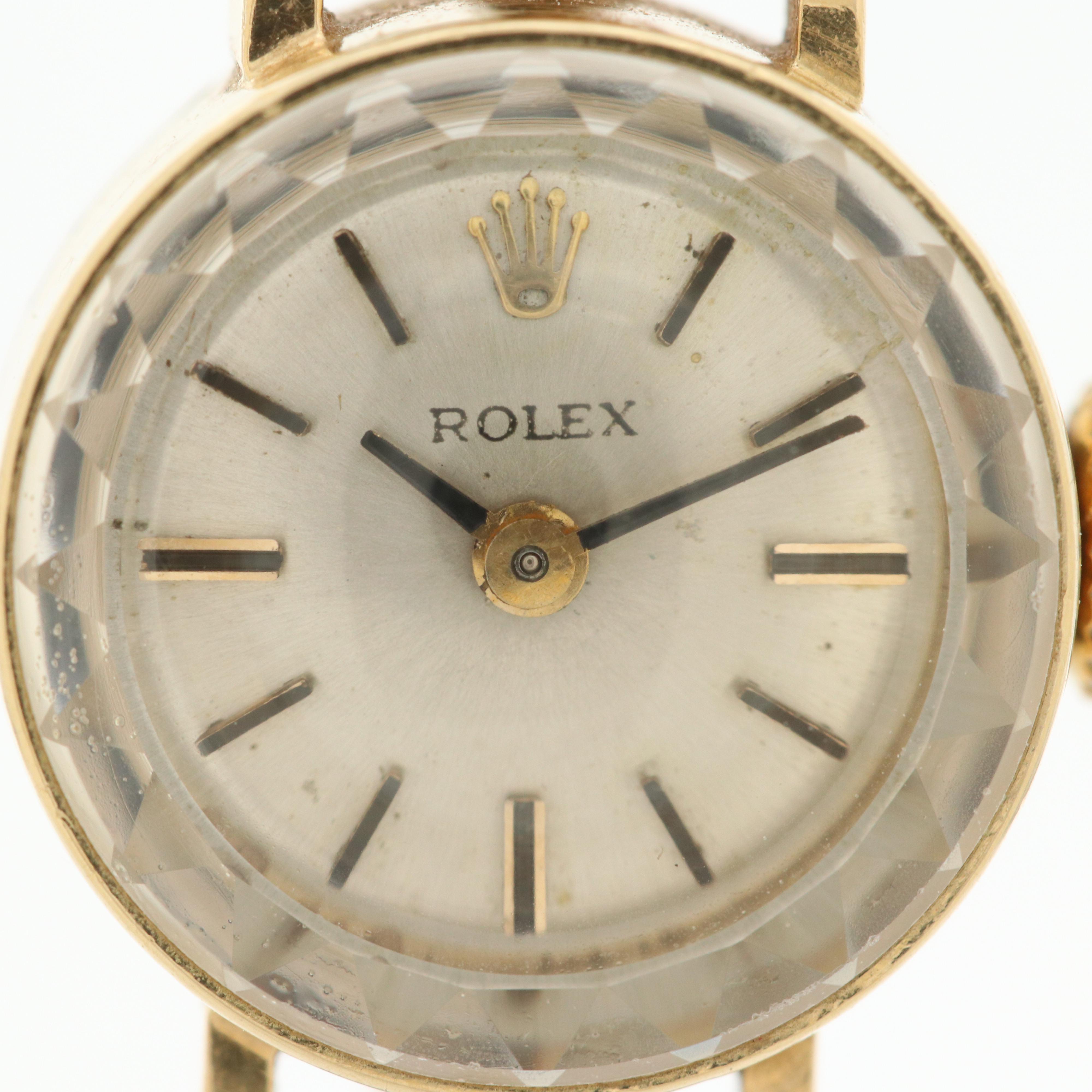 Vintage Rolex 14K Gold Stem Wind Cocktail Watch