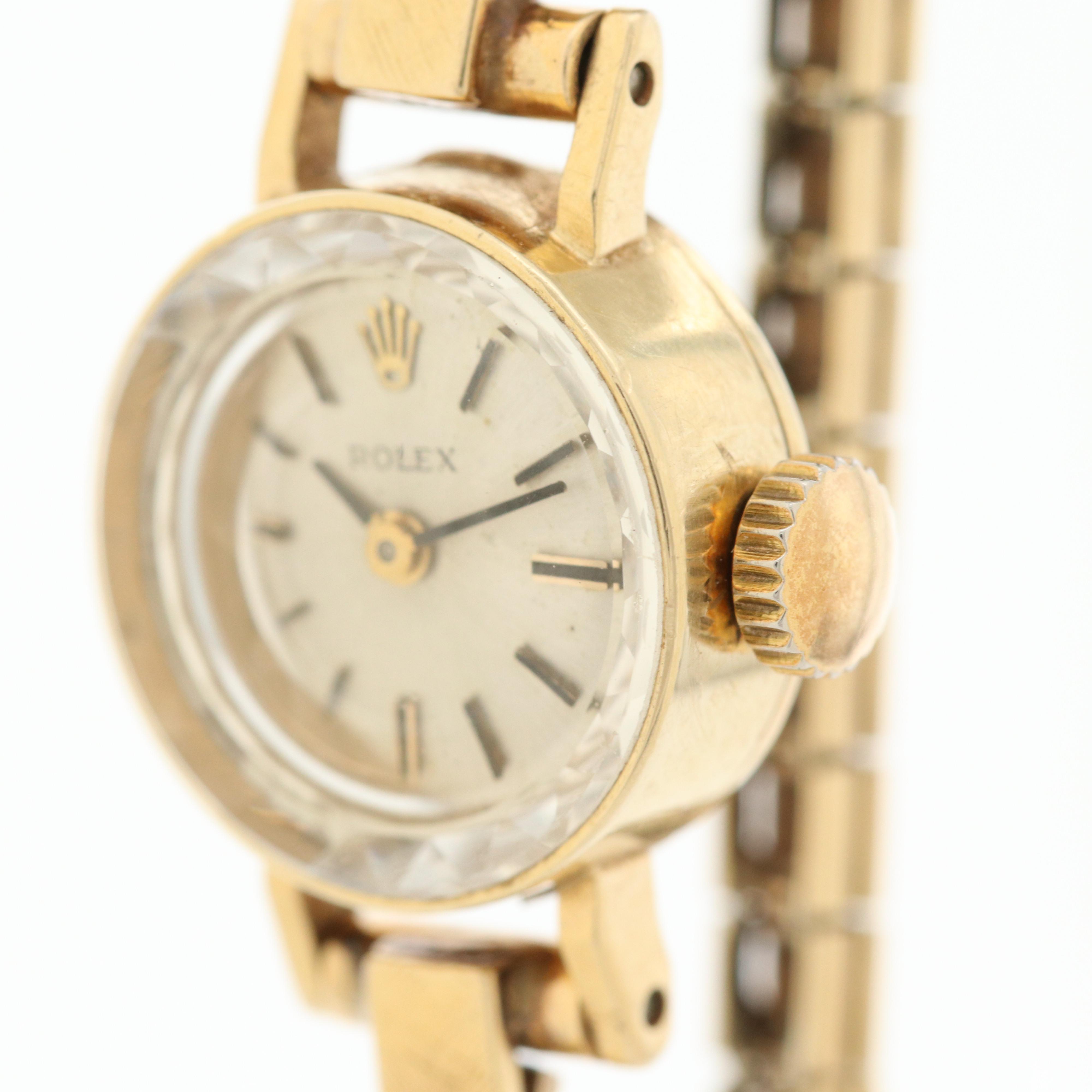 Vintage Rolex 14K Gold Stem Wind Cocktail Watch