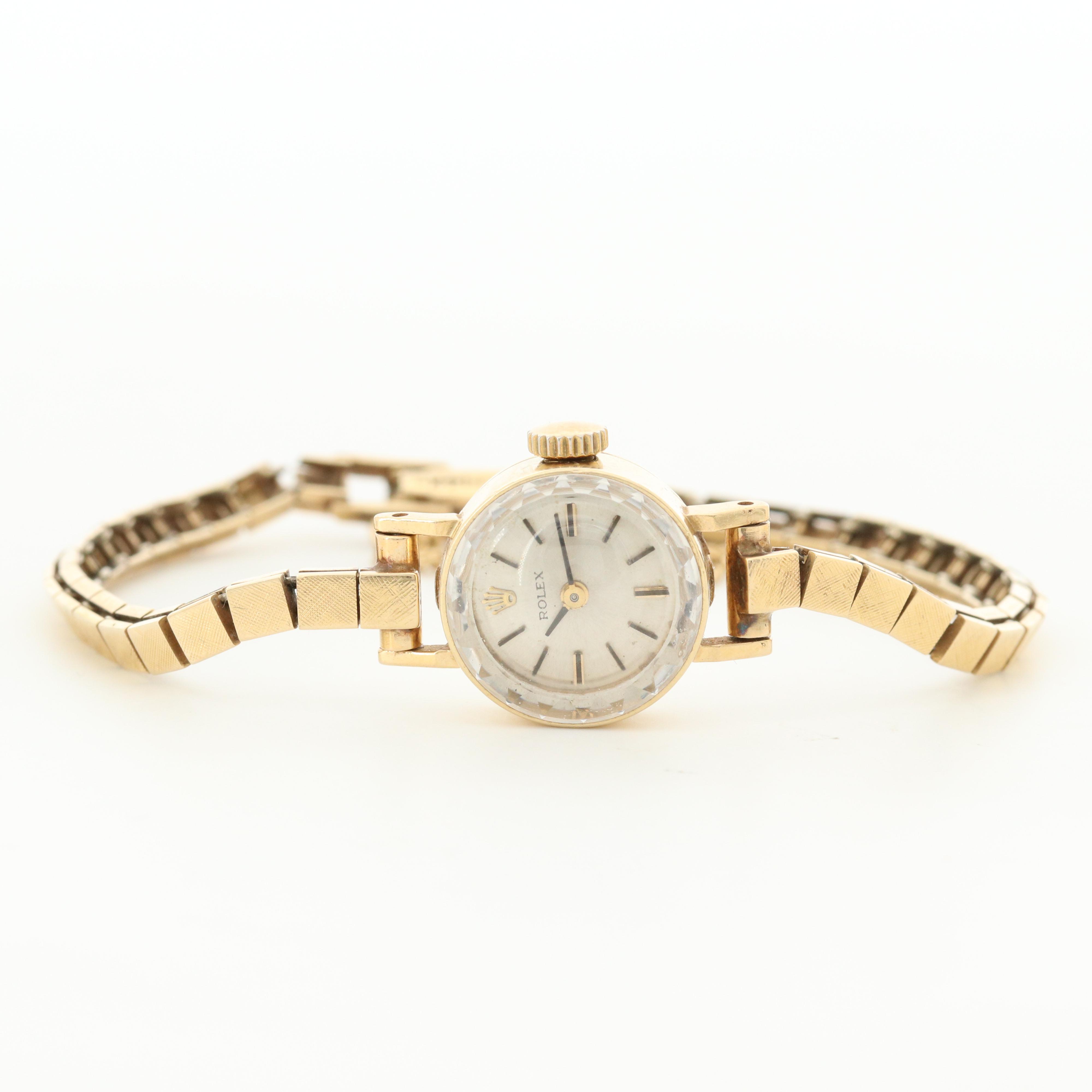 Vintage Rolex 14K Gold Stem Wind Cocktail Watch