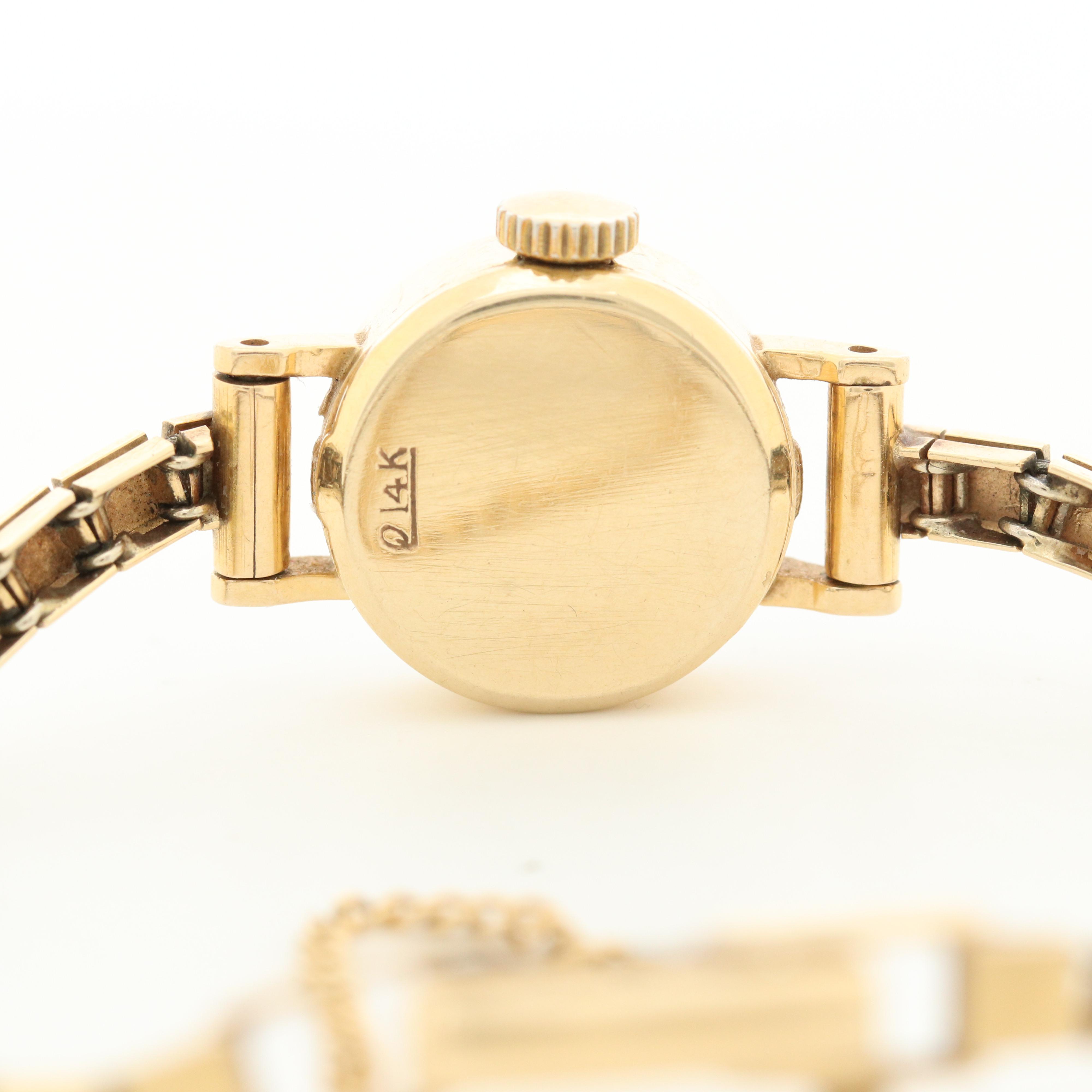 Vintage Rolex 14K Gold Stem Wind Cocktail Watch