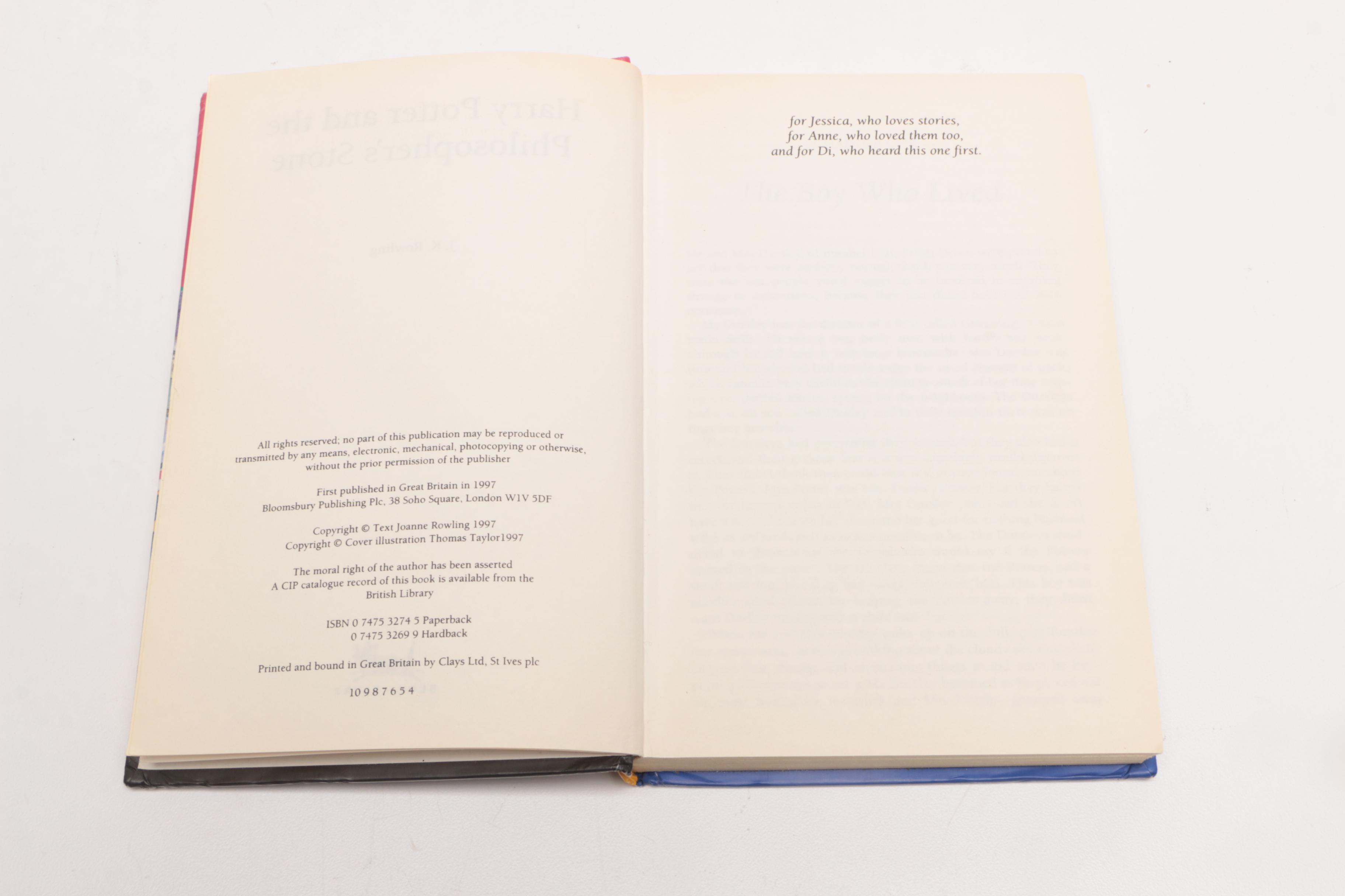 First UK Edition, Fourth Printing "Harry Potter and the Philosopher's Stone"