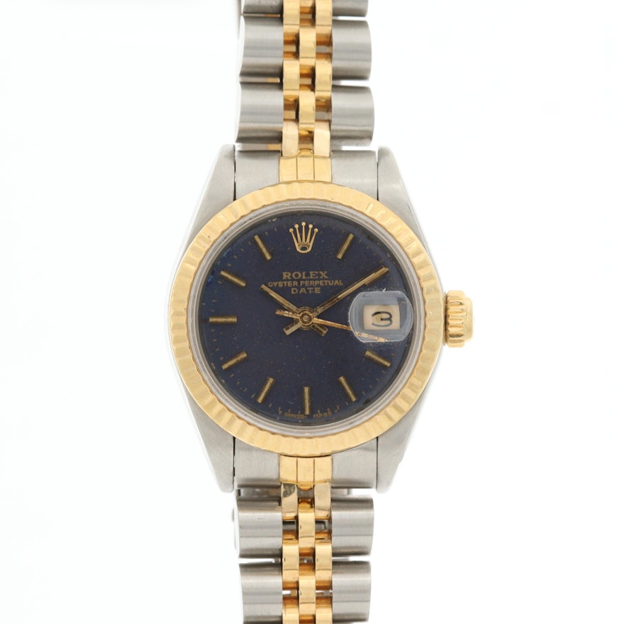 Rolex Oyster Perpetual Date 18K Gold and Stainless Steel Automatic Watch, 1984