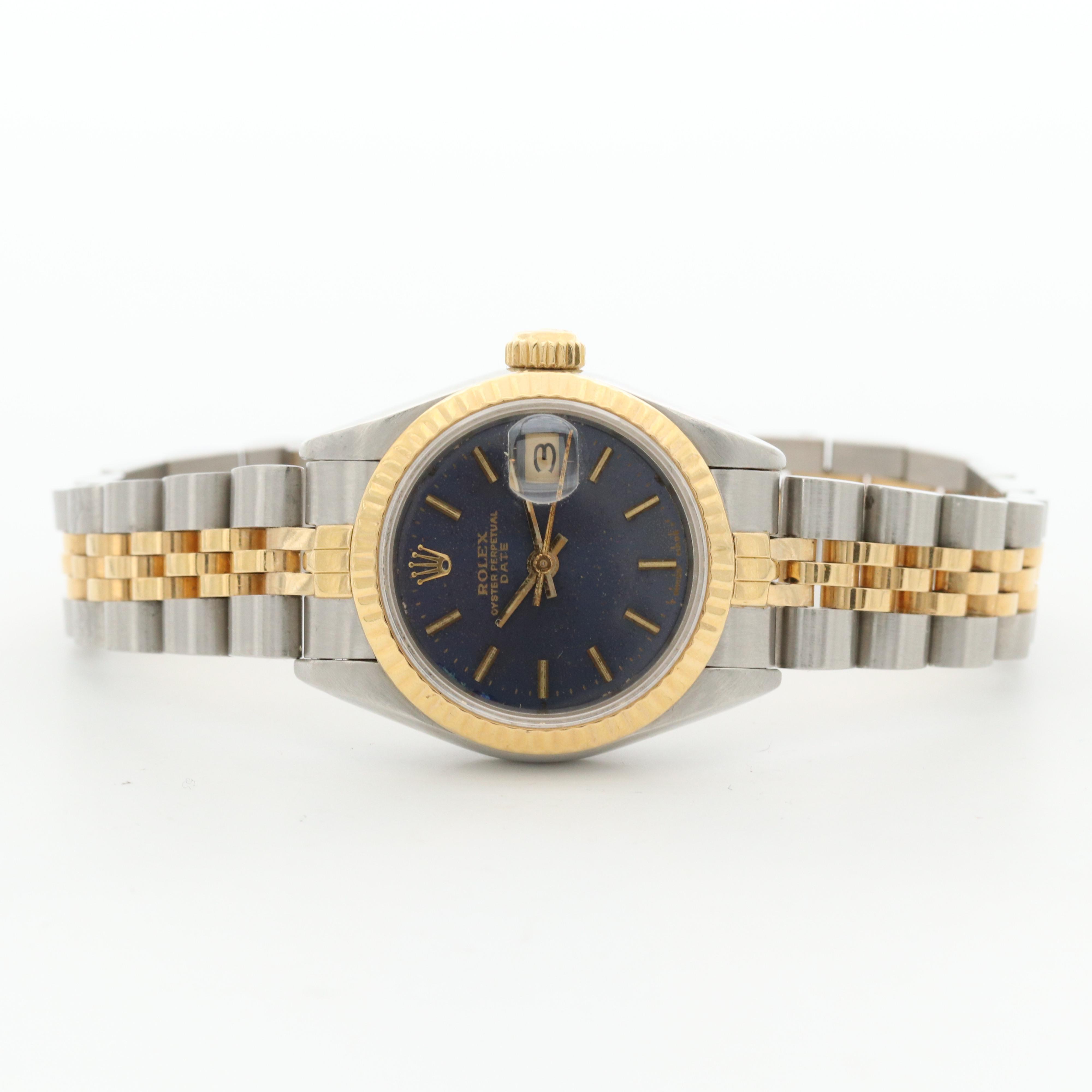 Rolex Oyster Perpetual Date 18K Gold and Stainless Steel Automatic Watch, 1984