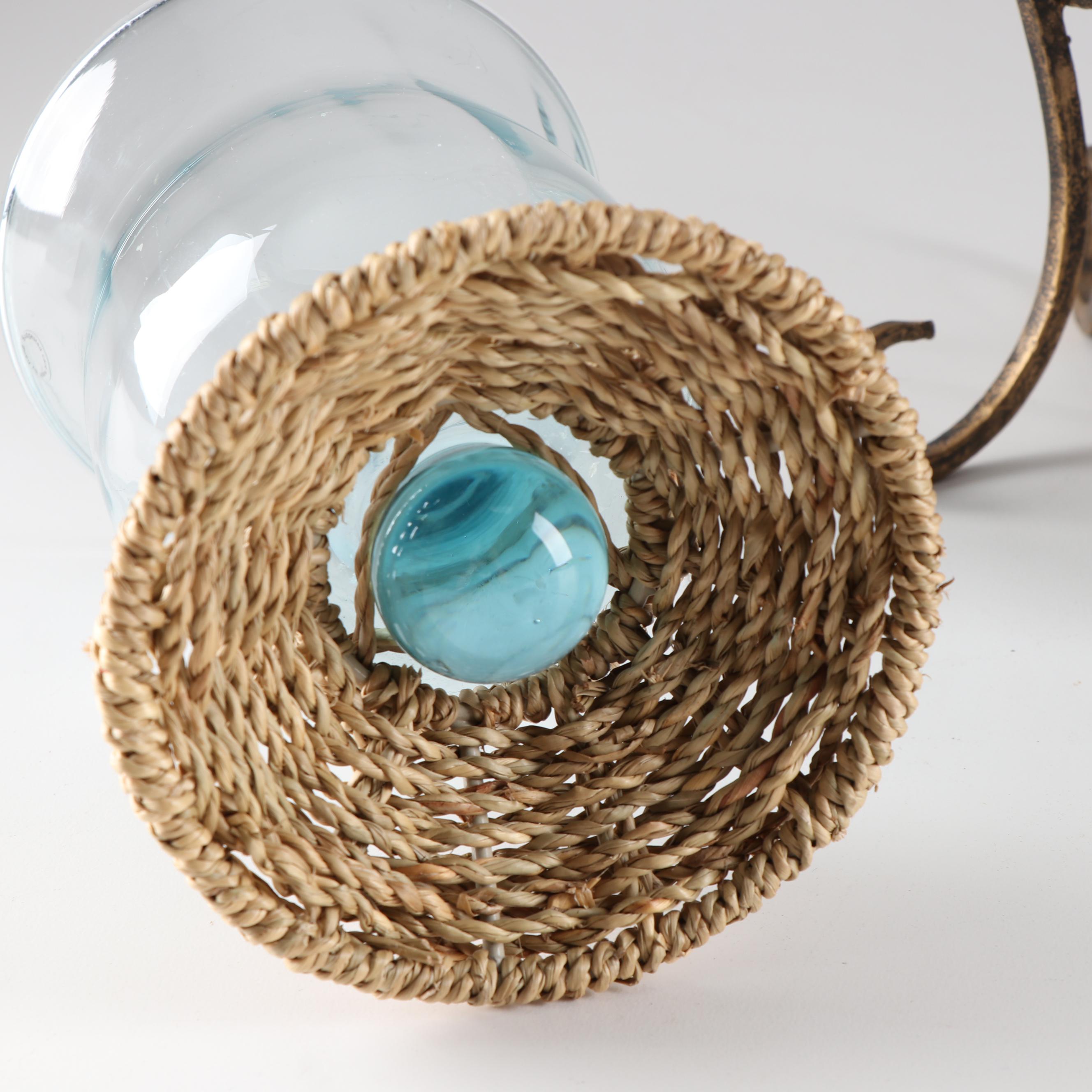 Decorative Vase, Candle Holder and Mosaic Plate, Contemporary