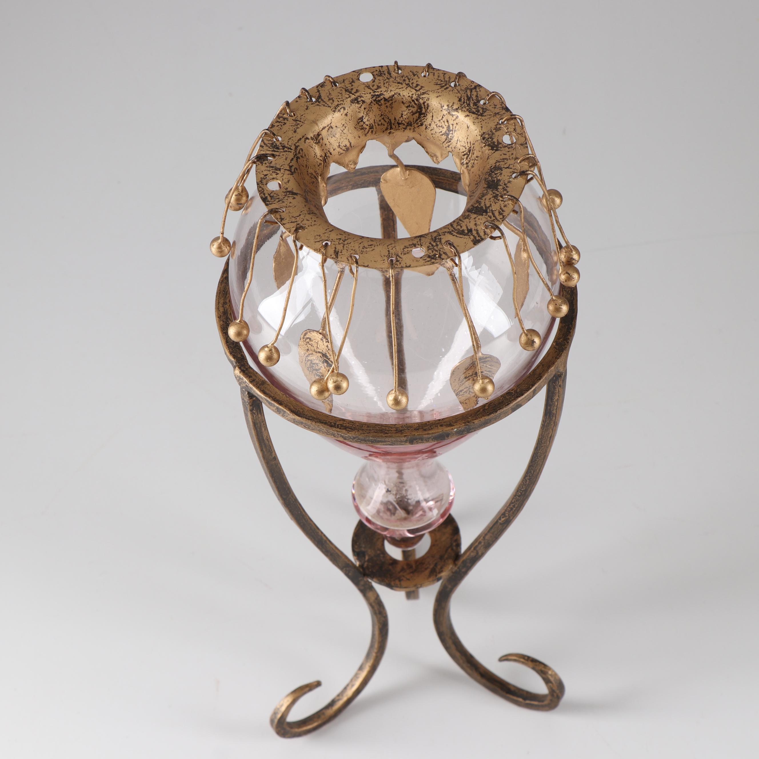 Decorative Vase, Candle Holder and Mosaic Plate, Contemporary