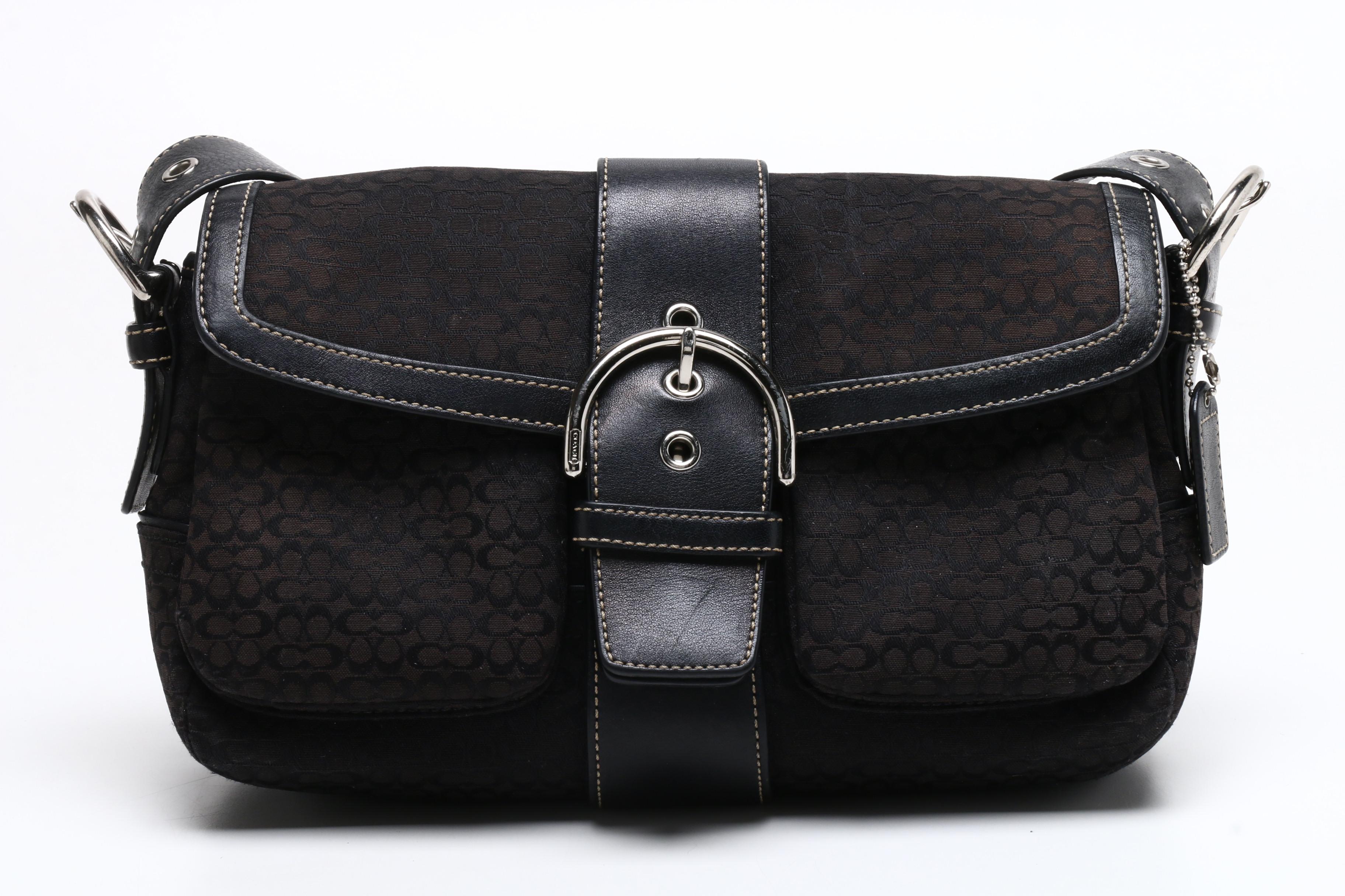 Tory Burch Black Leather Robinson Chain Wallet and Coach Handbags