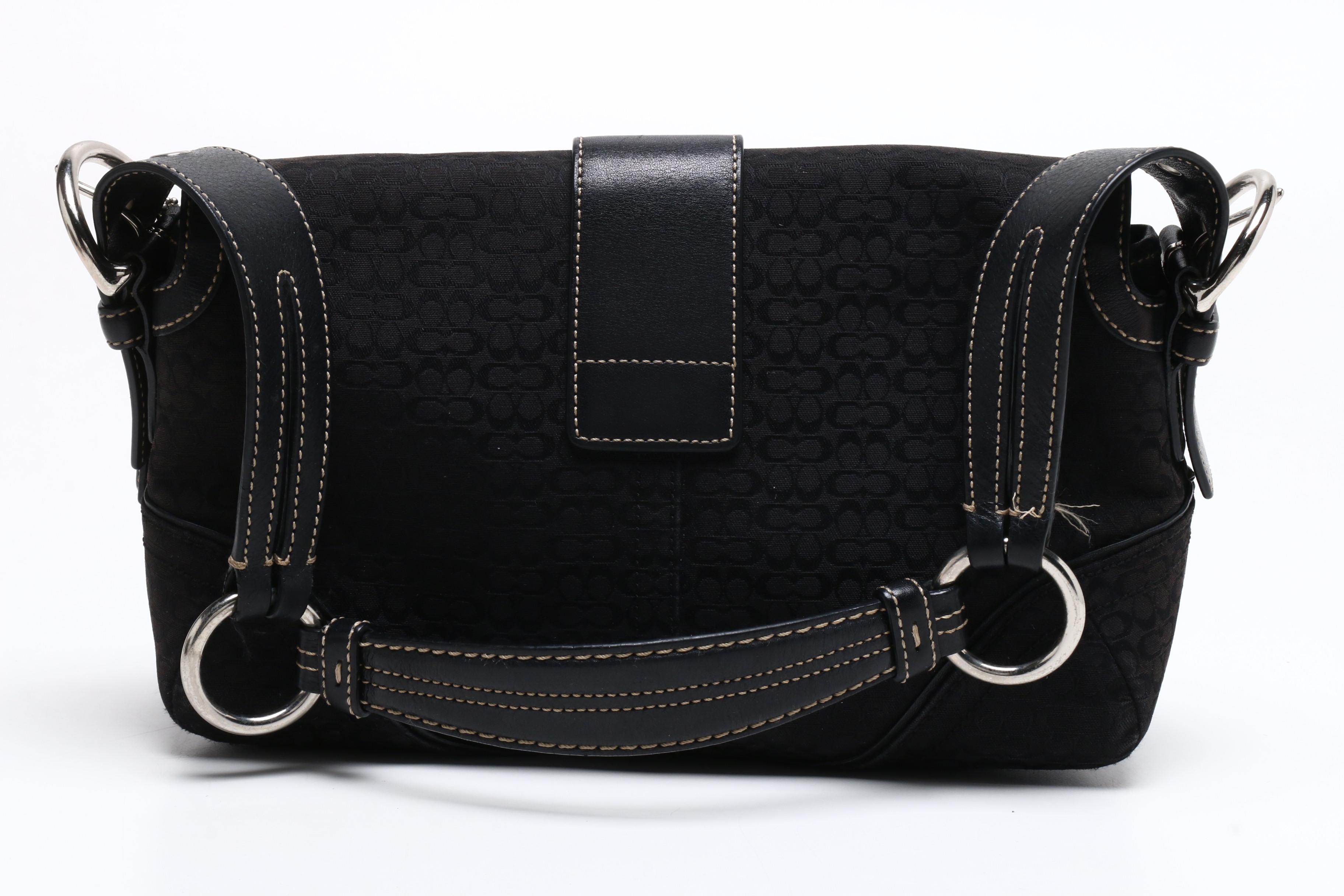 Tory Burch Black Leather Robinson Chain Wallet and Coach Handbags