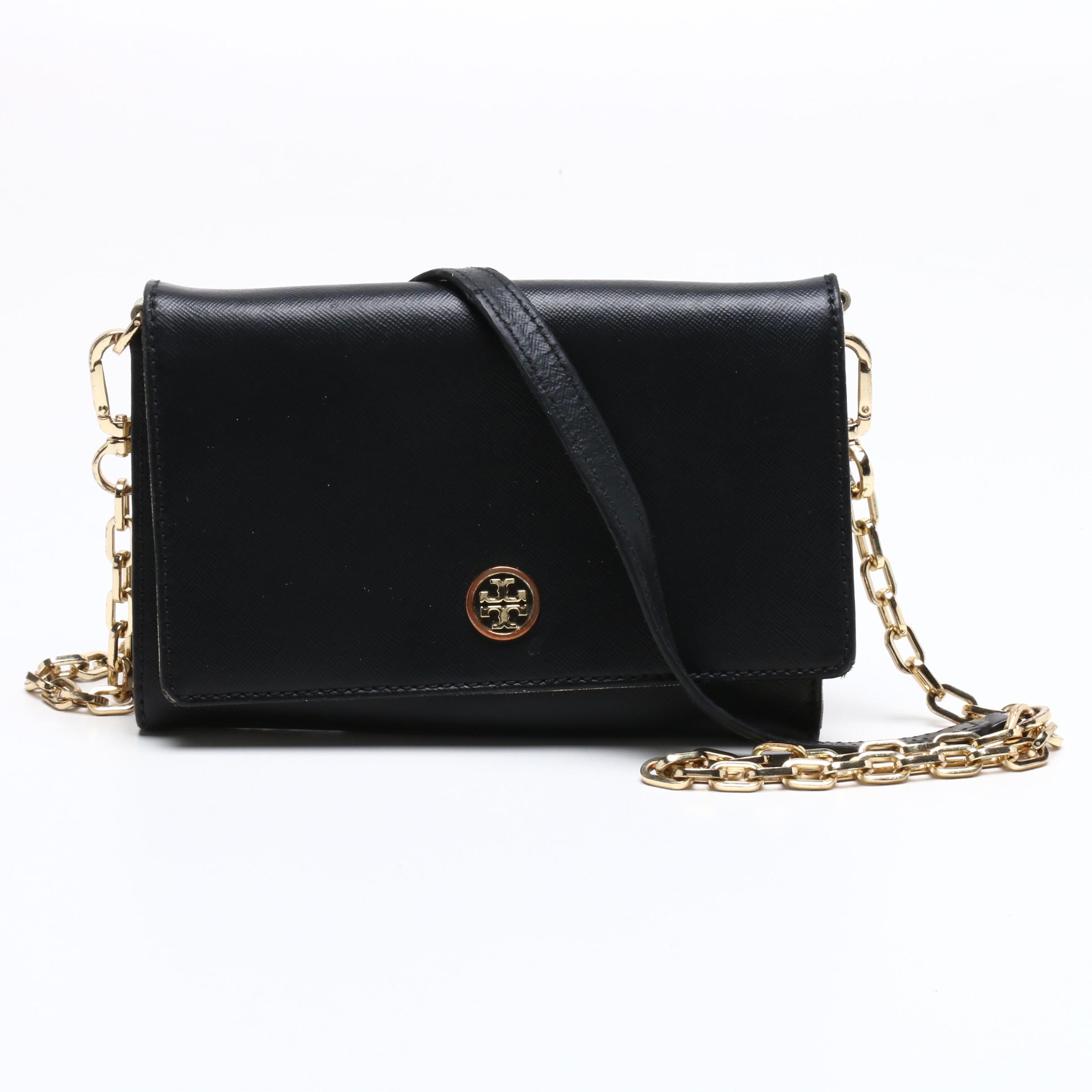 Tory Burch Black Leather Robinson Chain Wallet and Coach Handbags