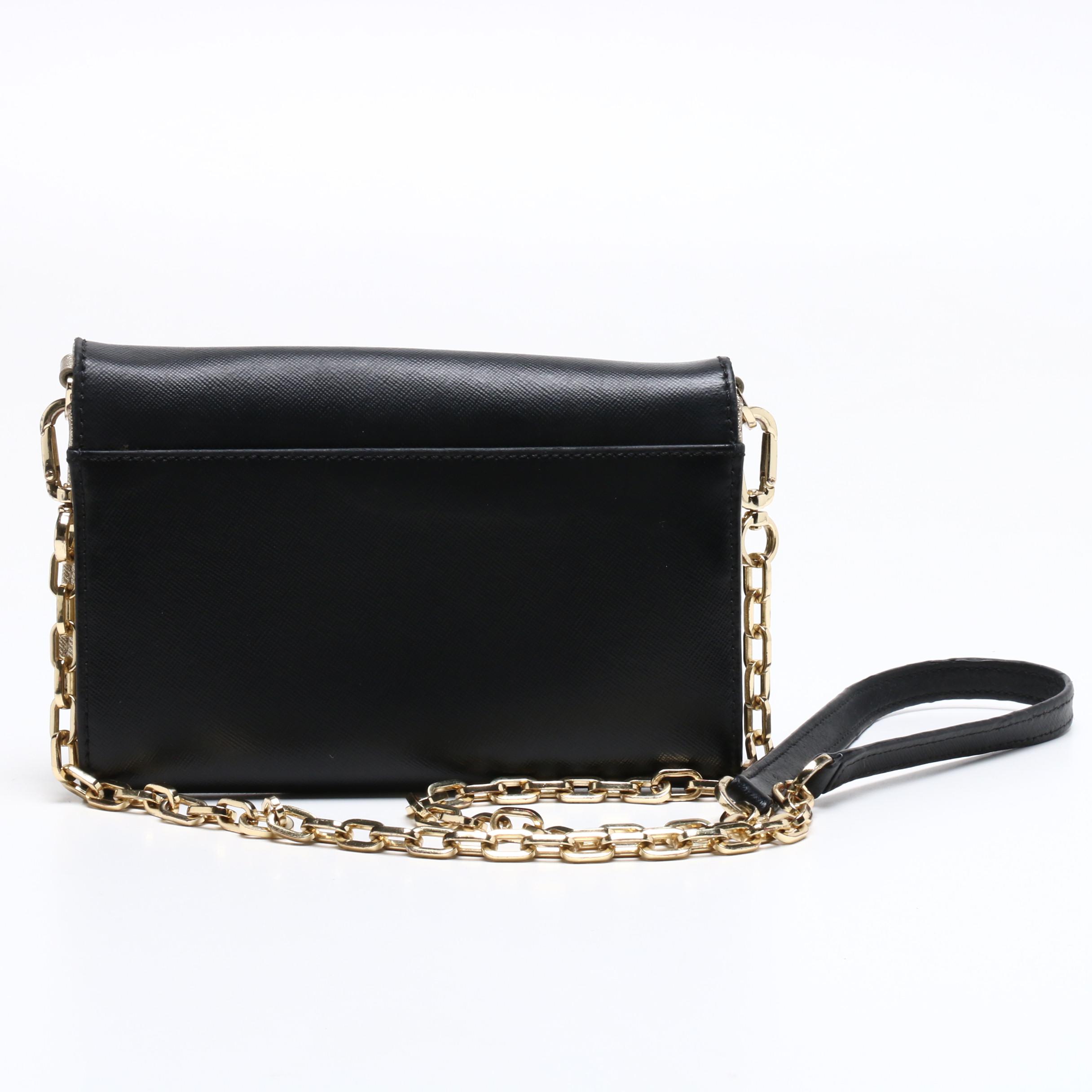 Tory Burch Black Leather Robinson Chain Wallet and Coach Handbags