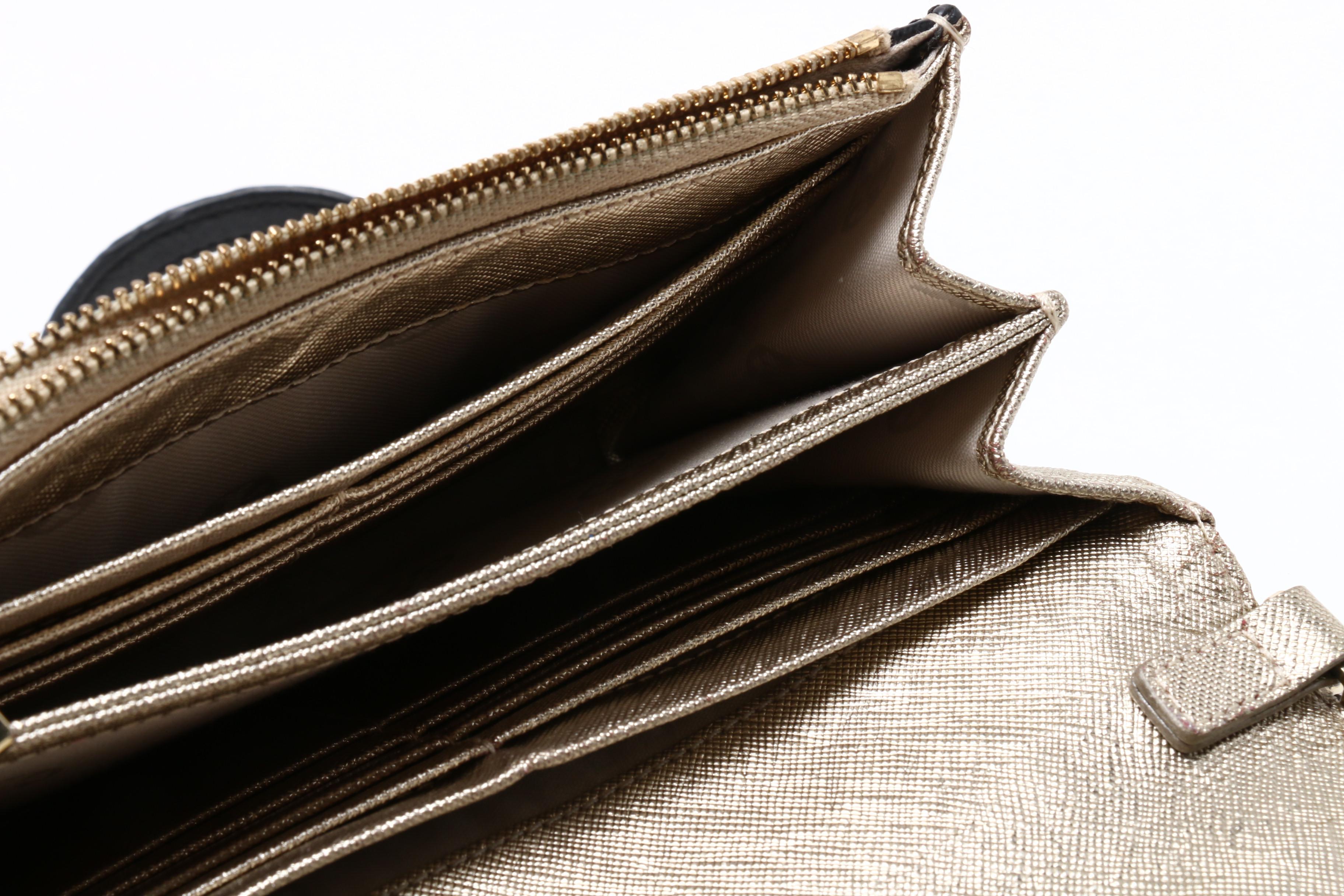 Tory Burch Black Leather Robinson Chain Wallet and Coach Handbags