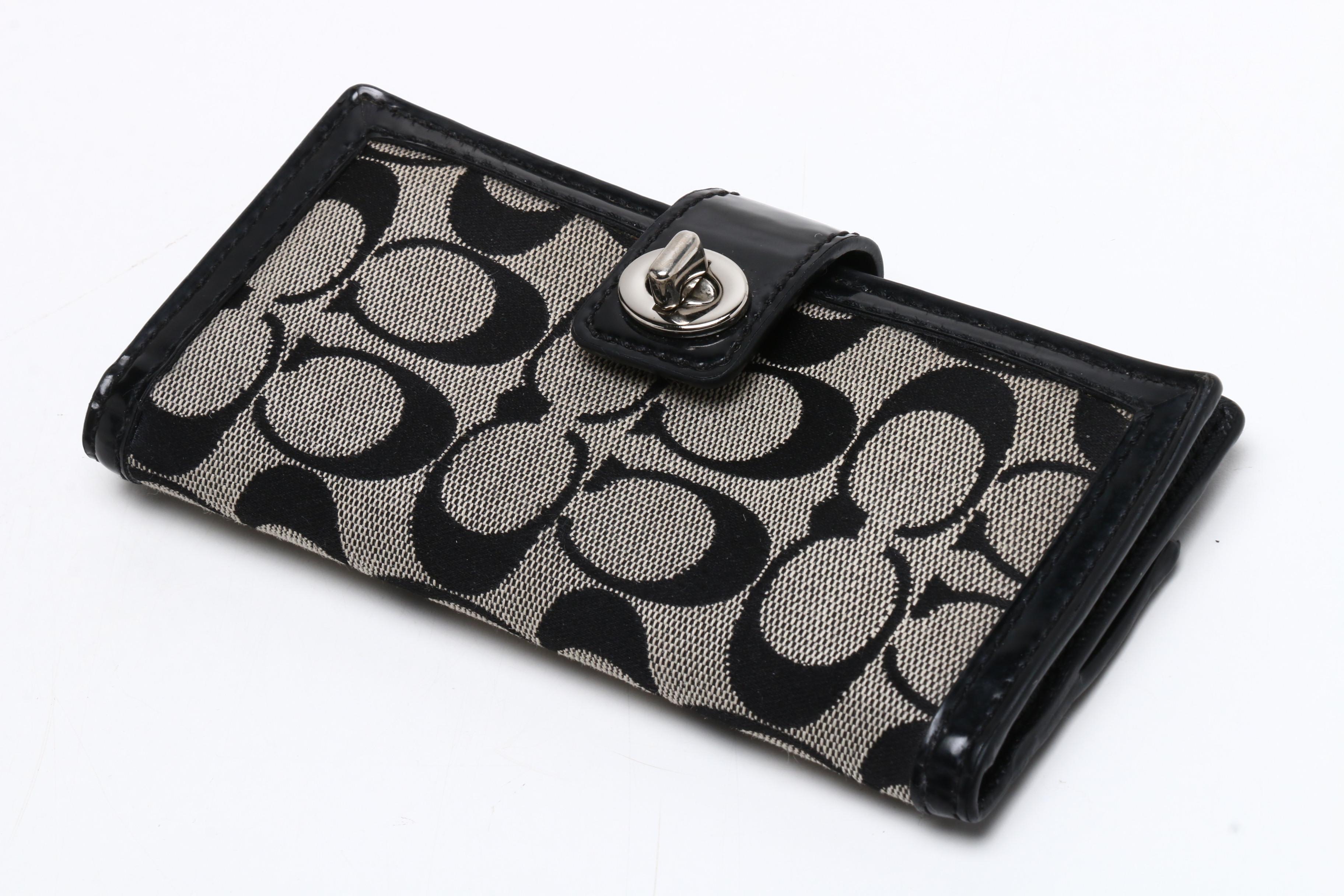 Tory Burch Black Leather Robinson Chain Wallet and Coach Handbags