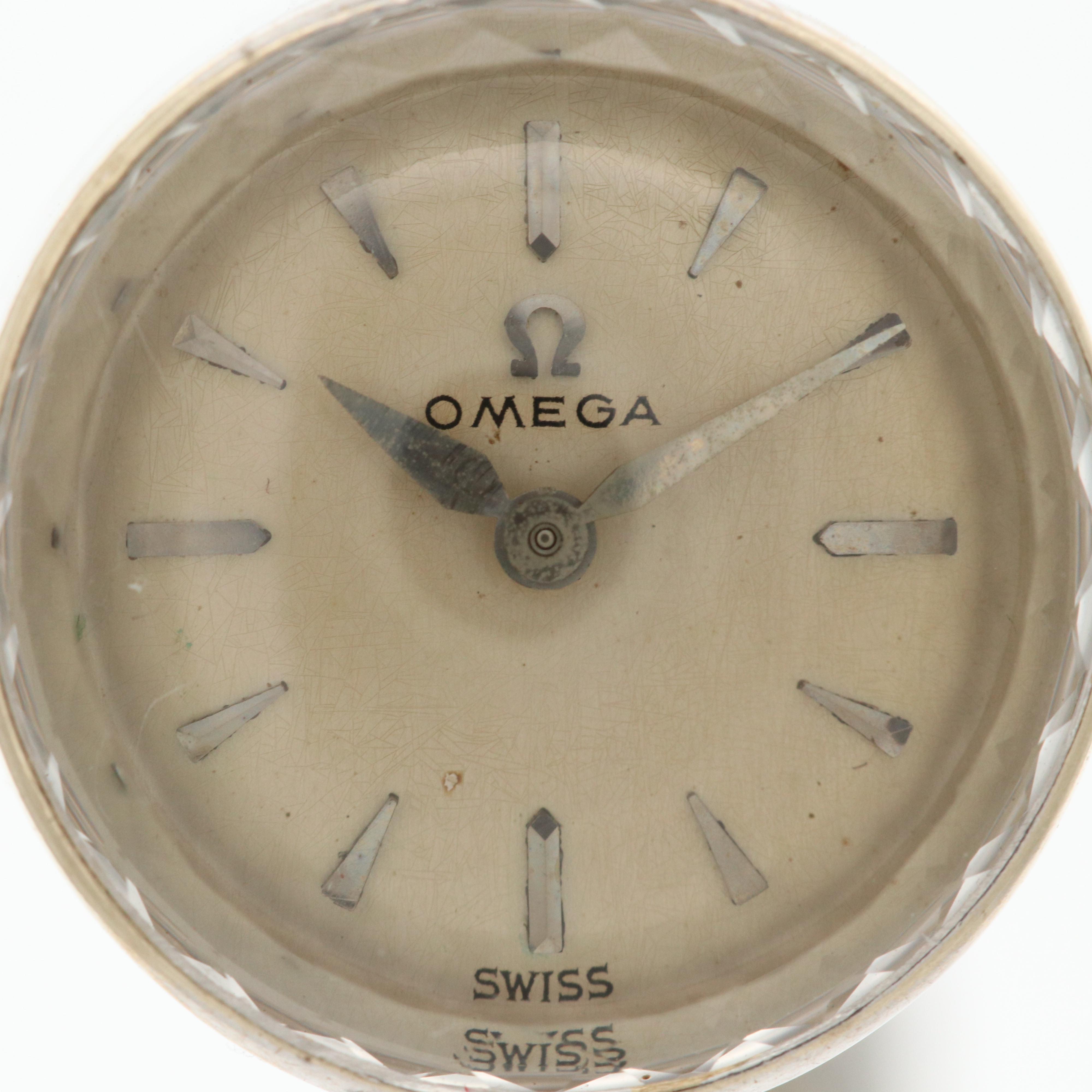 Omega 14K White Gold and Diamond Stem Wind Watch