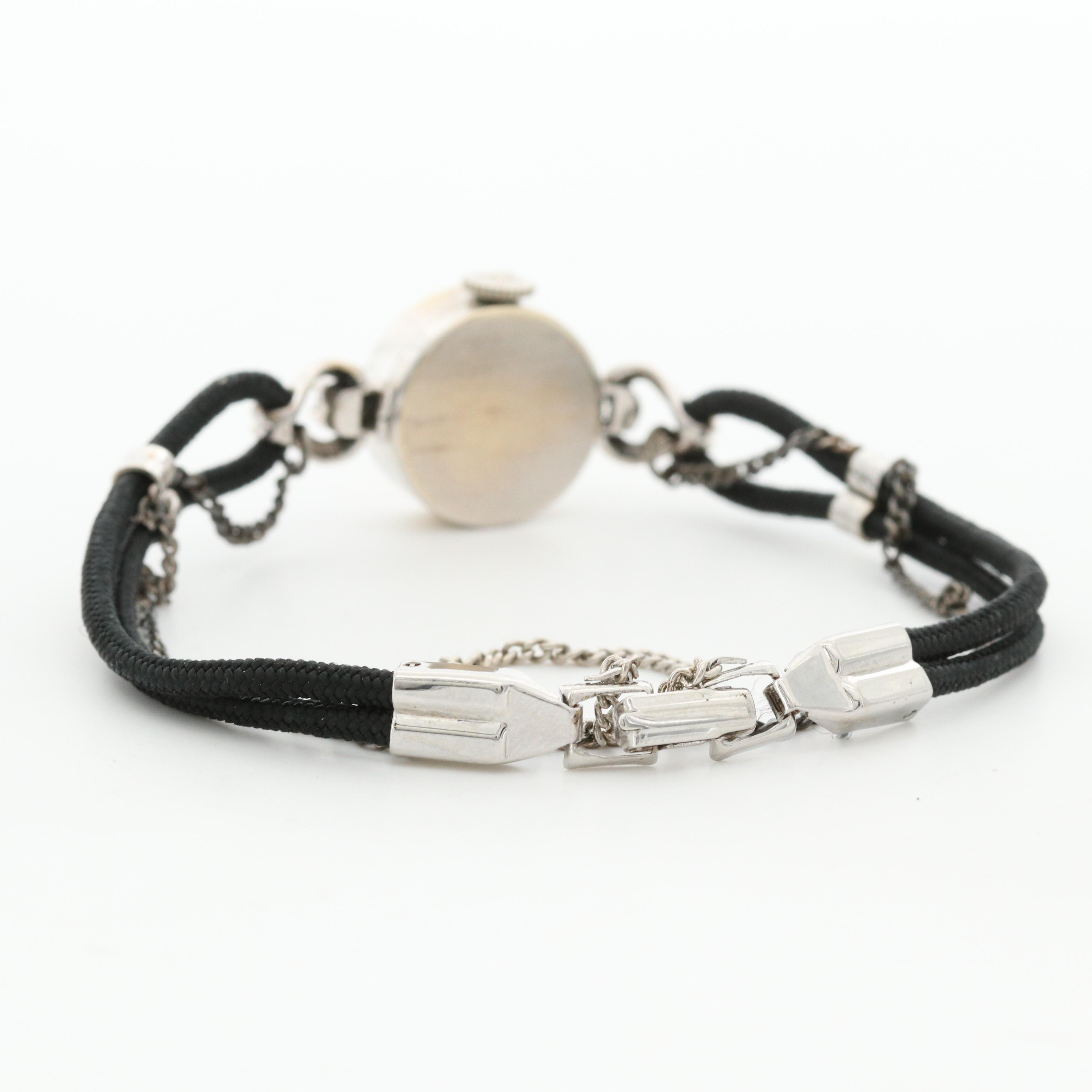 Omega 14K White Gold and Diamond Stem Wind Watch