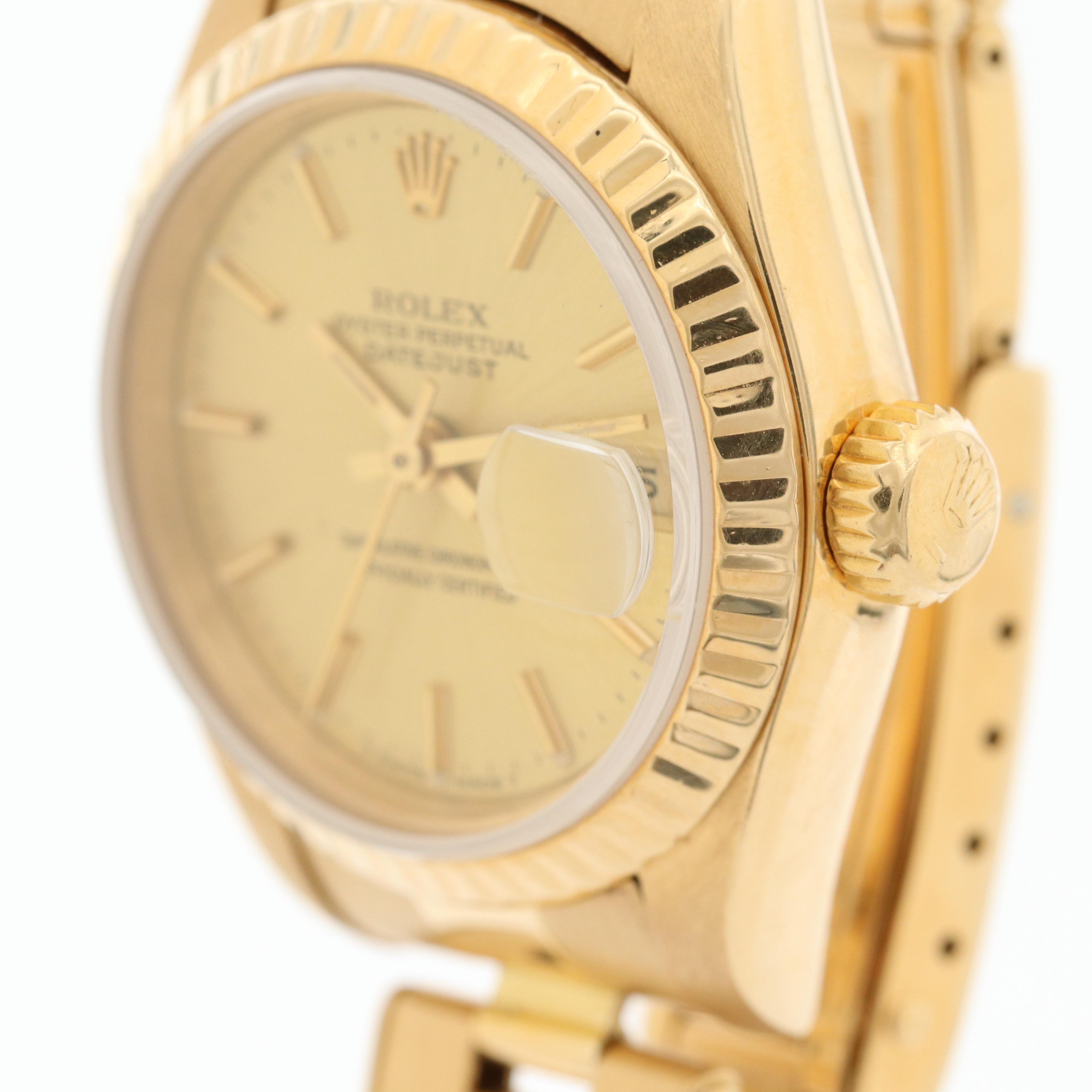Rolex Datejust 18K Yellow Gold Automatic Watch