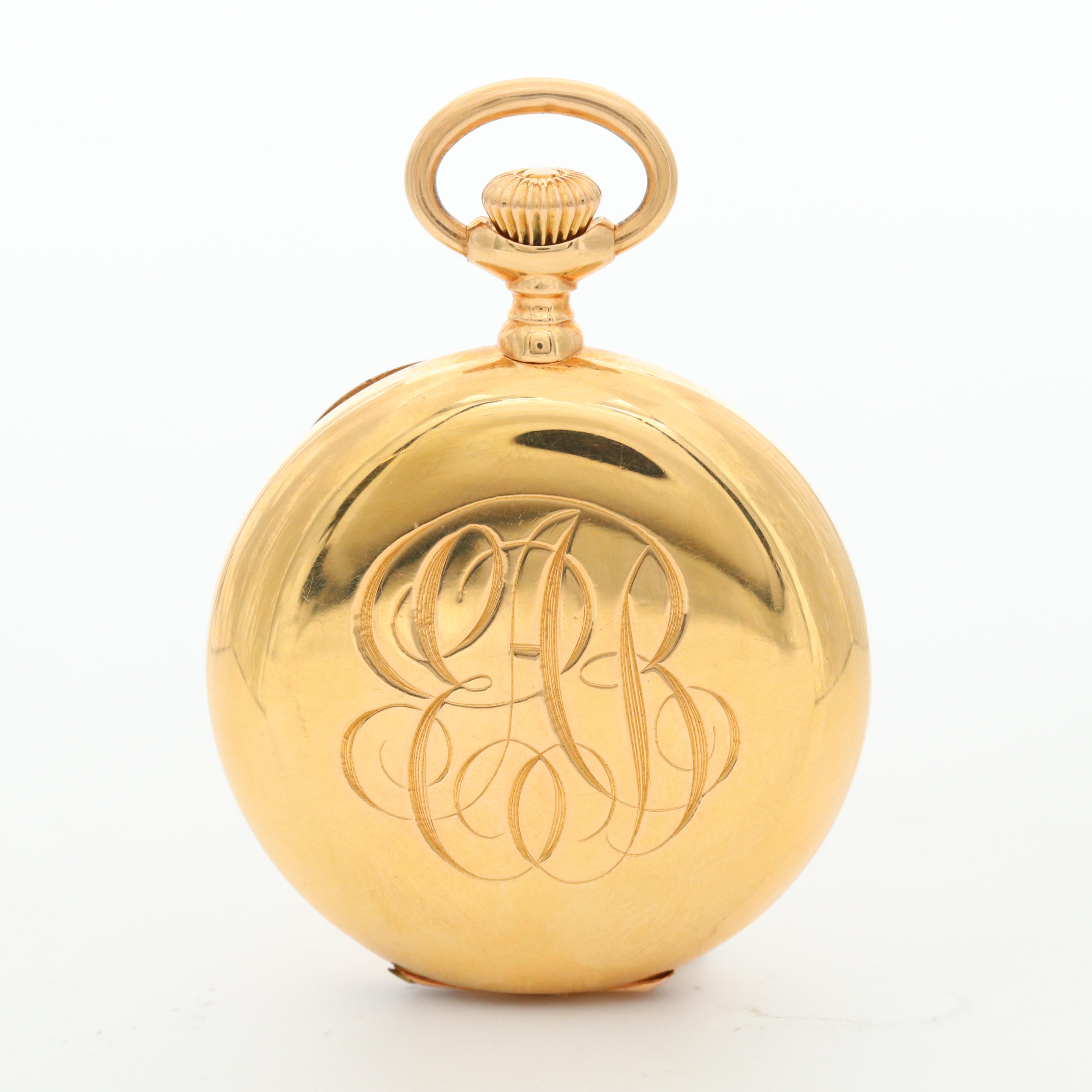 Antique Patek Philippe For Bailey, Banks and Biddle 18K Gold Pocket Watch