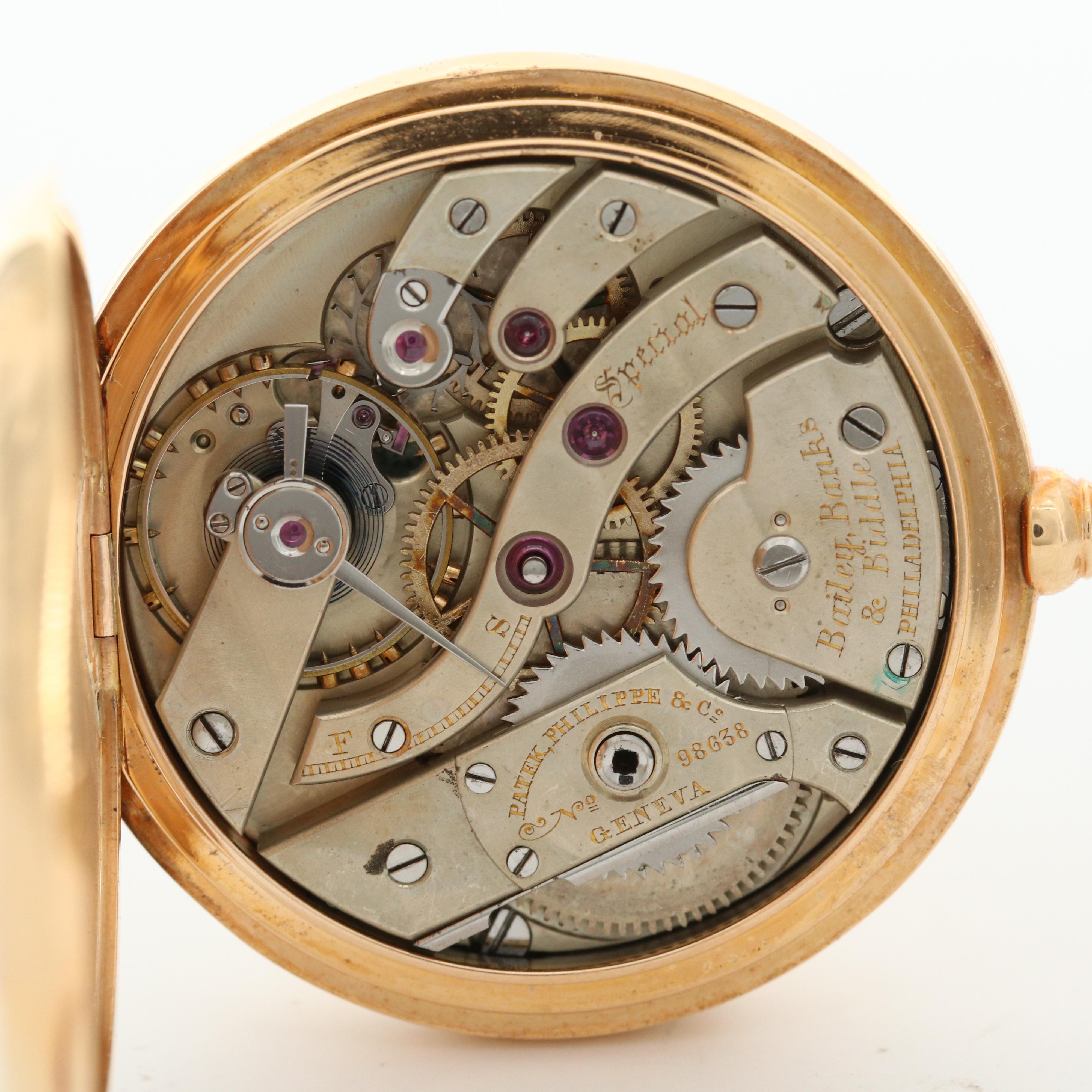 Antique Patek Philippe For Bailey, Banks and Biddle 18K Gold Pocket Watch